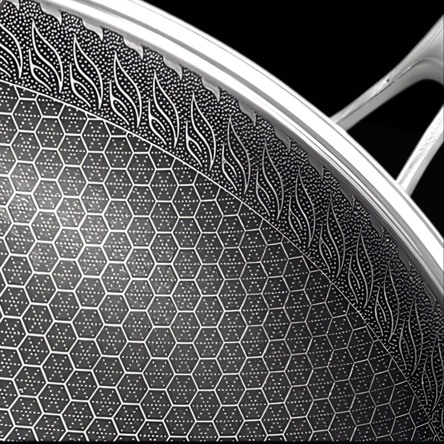 Panora - 13" Nonstick PFOA-Free Hybrid Wok Stainless Steel Pan with Lid