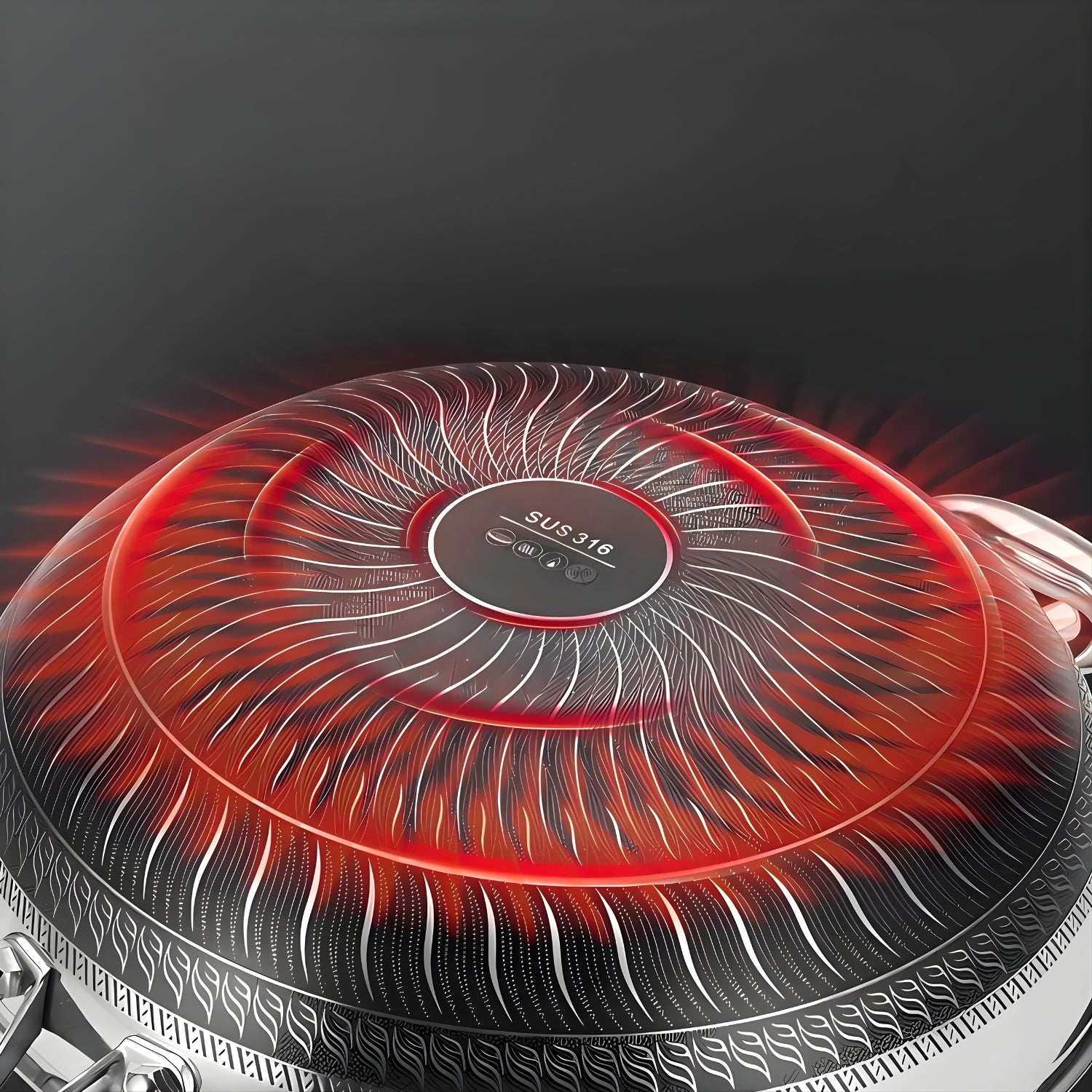 Panora - 13" Nonstick PFOA-Free Hybrid Wok Stainless Steel Pan with Lid