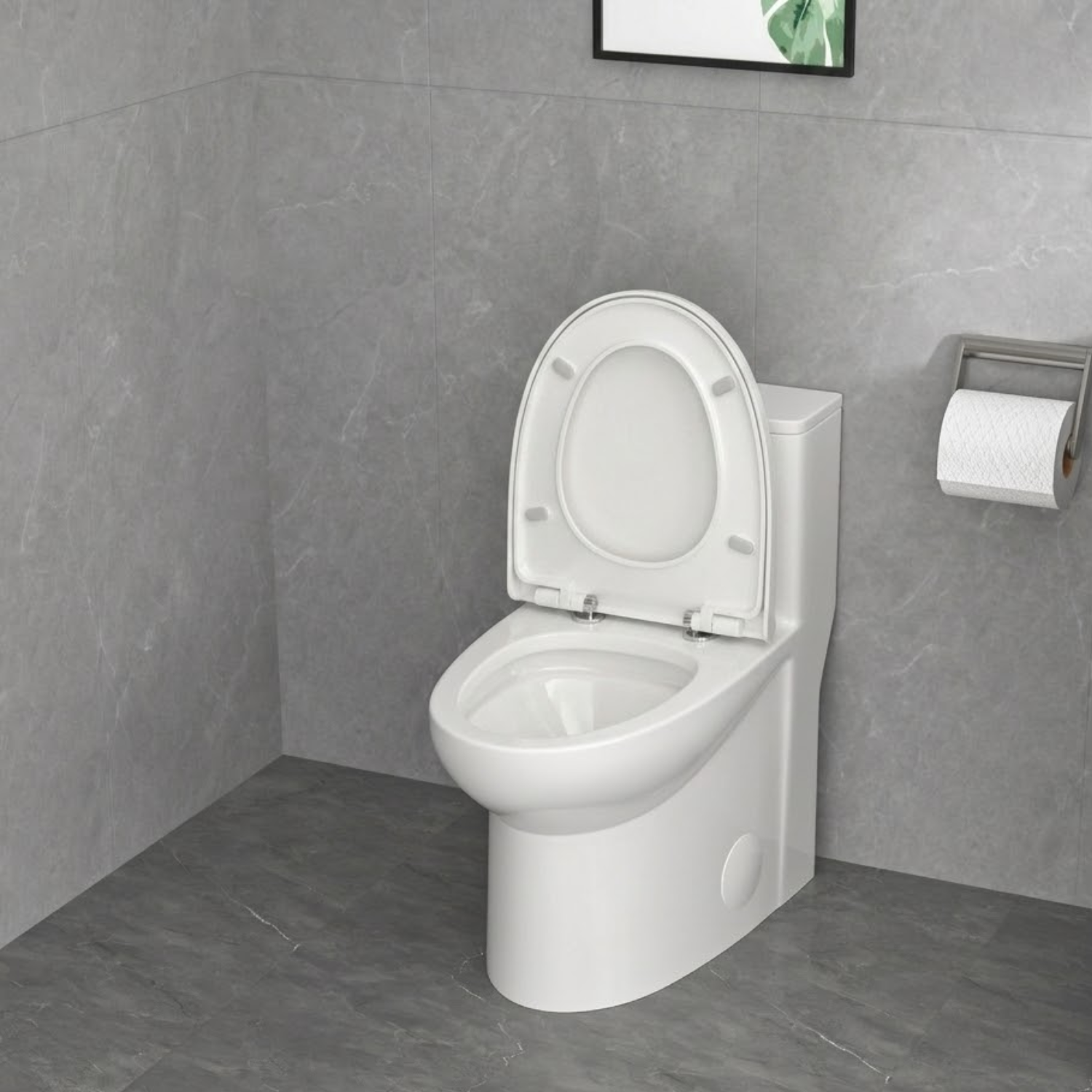 Alesund - Ceramic One-Piece S-Trap Dual-Flush Elongated Toilet Bowl with Modern Design
