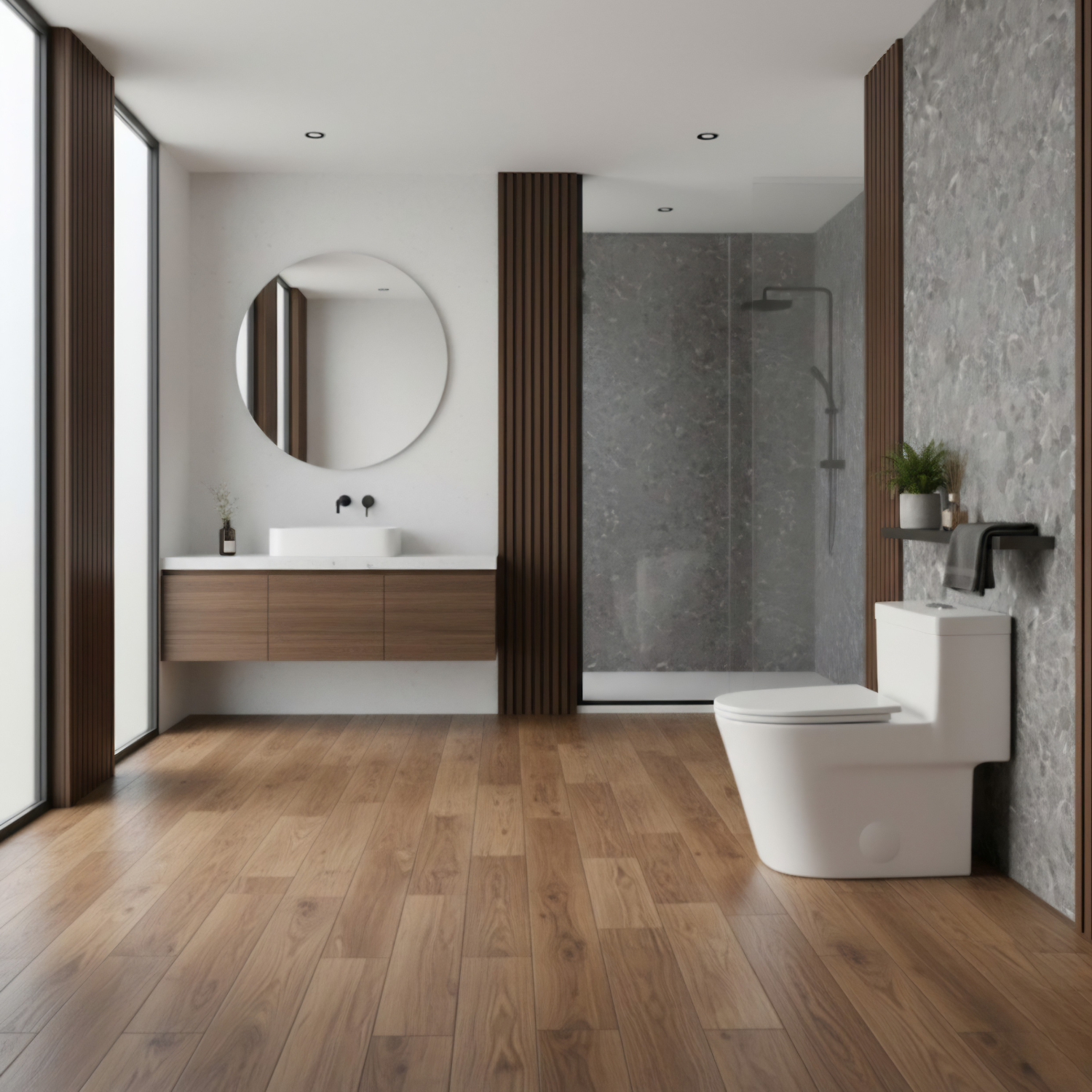 Are - One-Piece 1.1/1.6 GPF Dual Flush Round Toilet in White Soft Close Seat Included