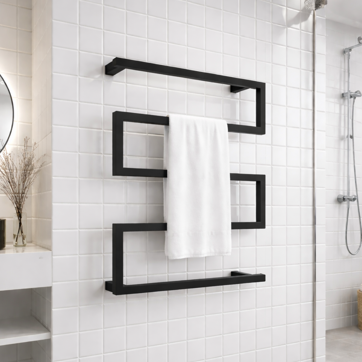 Bremen - 24x32" Towel Bar Warmer of Stainless Steel Black