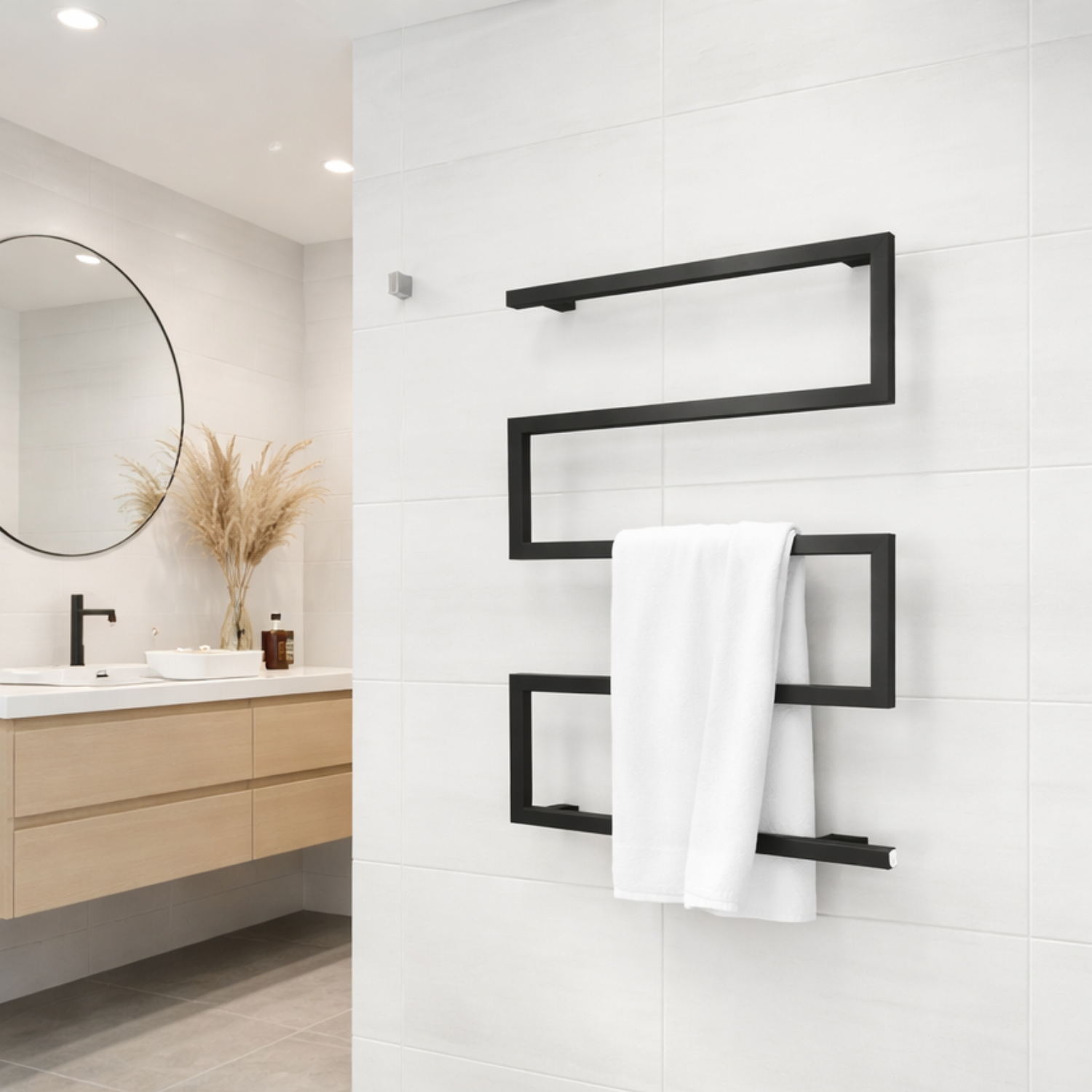 Bremen - 24x32" Towel Bar Warmer of Stainless Steel Black