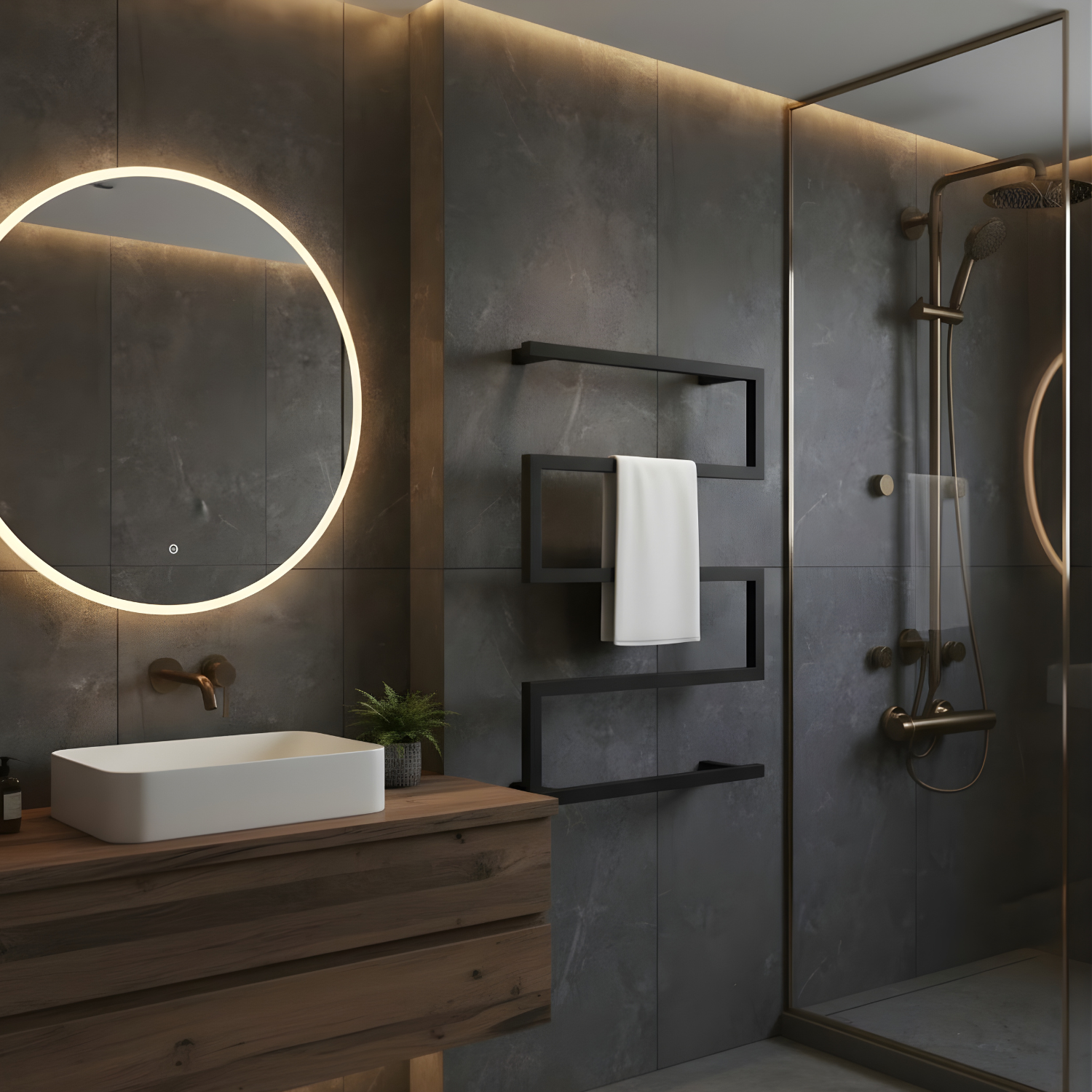 Bremen - 24x32" Towel Bar Warmer of Stainless Steel Black