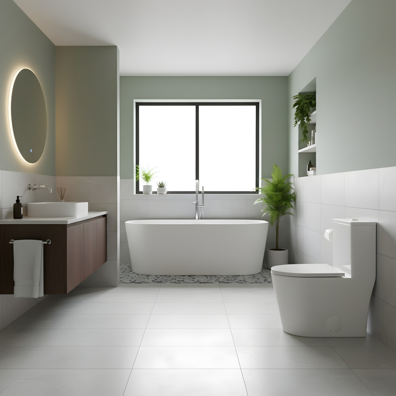 Esbjerg - One Piece Elongated Elongated Ceramic Bowl with Soft-Close Seat & Concealed Tank