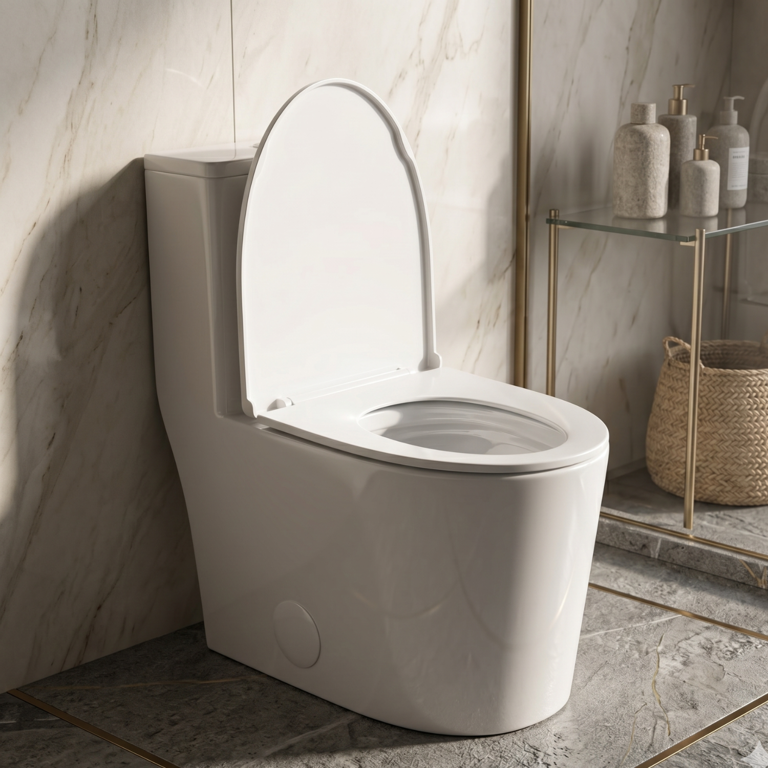 Esbjerg - One Piece Elongated Elongated Ceramic Bowl with Soft-Close Seat & Concealed Tank
