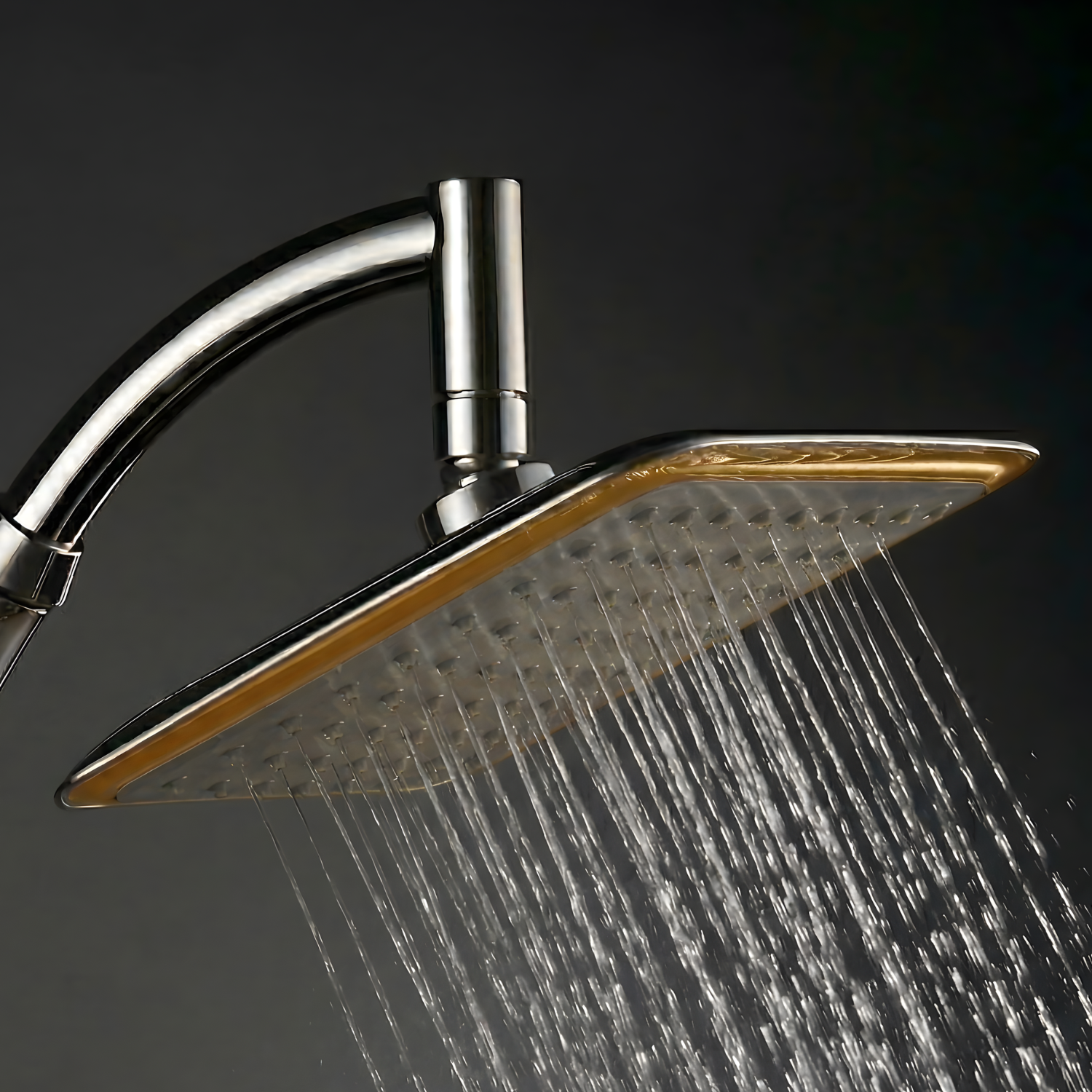 Falun - 9-Inch 360° Rotating Rainfall Shower Head Set with Handheld, Extension Arm, Chrome ABS (Water Saving)