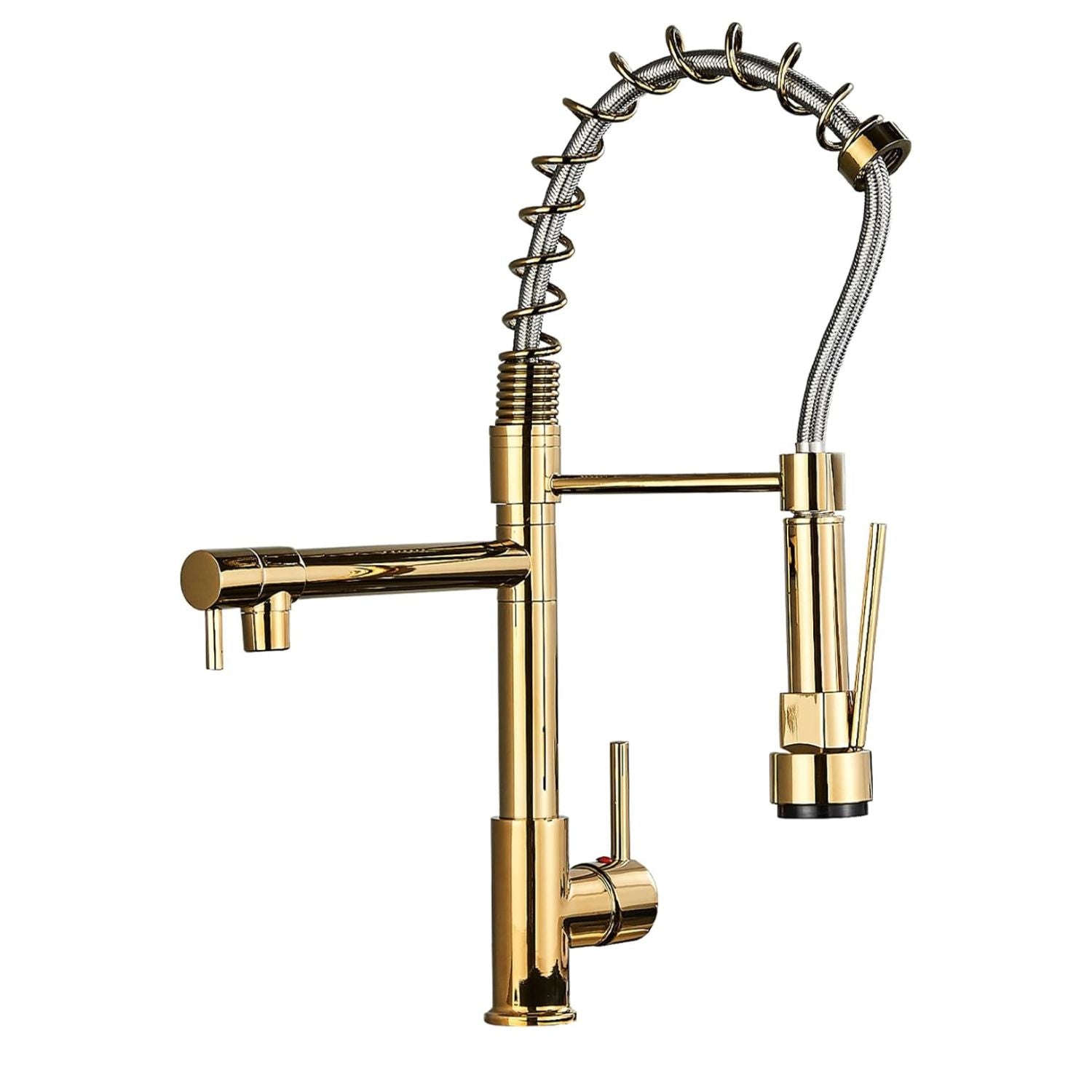 Gold Kitchen Faucet with Pull-Down Feature