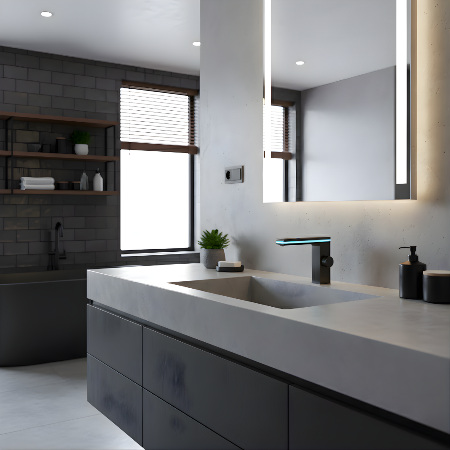 Kebnekaise - Digital Display Celsius Bathroom Basin Faucet with Intelligent LED