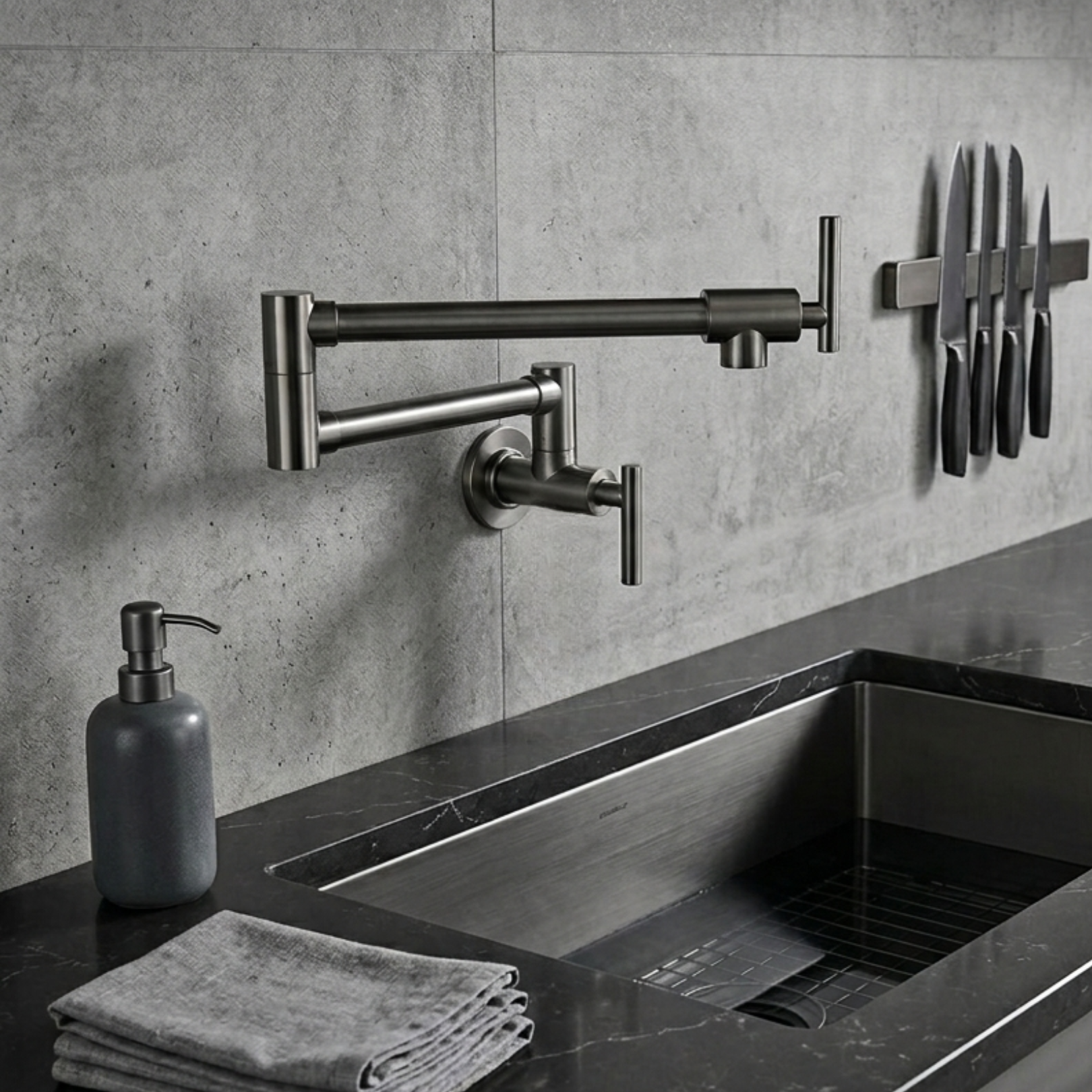 Jorstad - Wall Mounted Kitchen Faucet Modern Foldable Cold Only Pot Filler