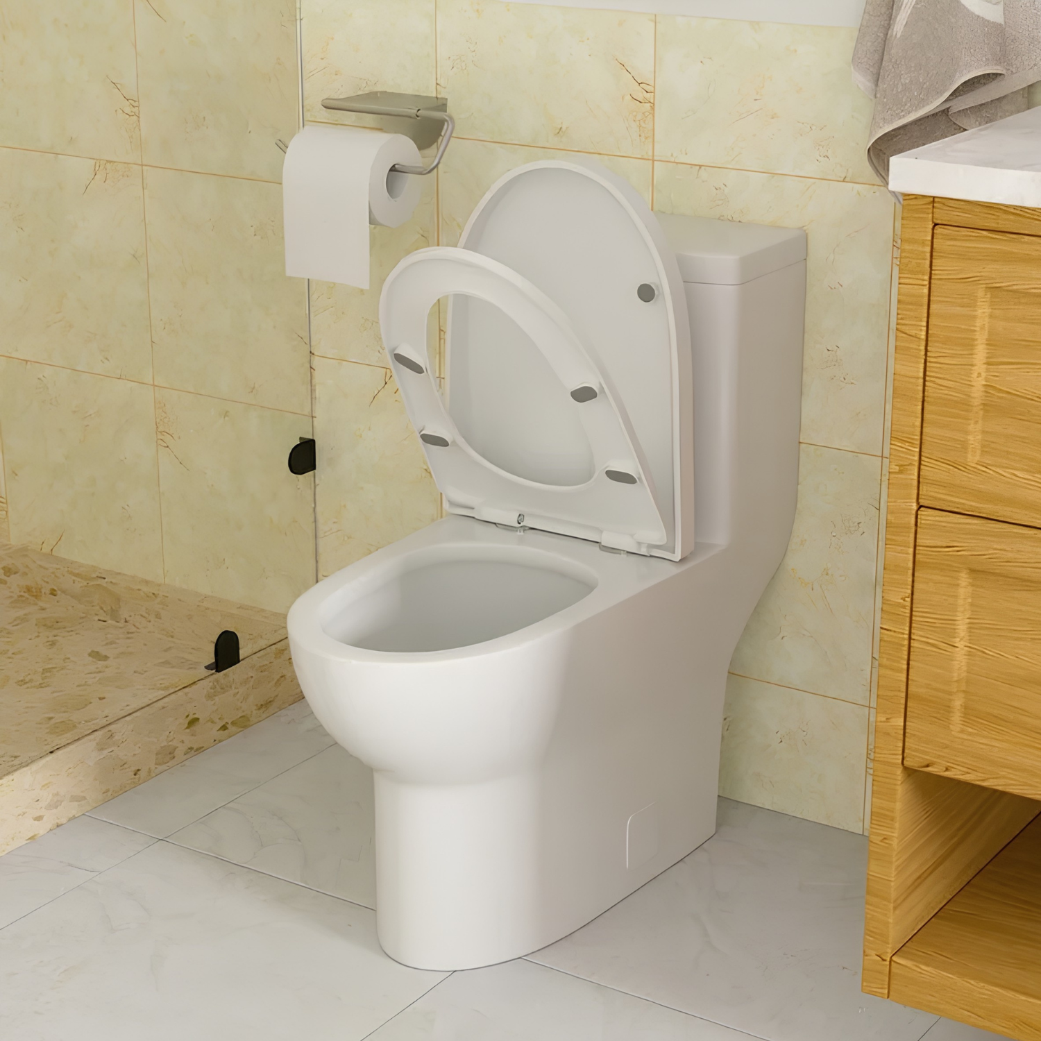 Alta - One-Piece Dual Washdown S-Trap Siphon Flushing Floor Mounted Elongated