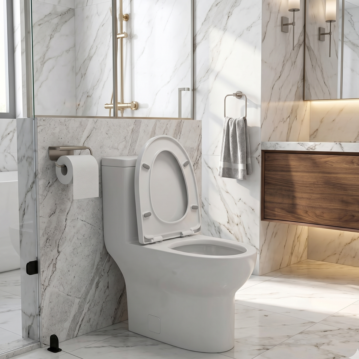 Alta - One-Piece Dual Washdown S-Trap Siphon Flushing Floor Mounted Elongated