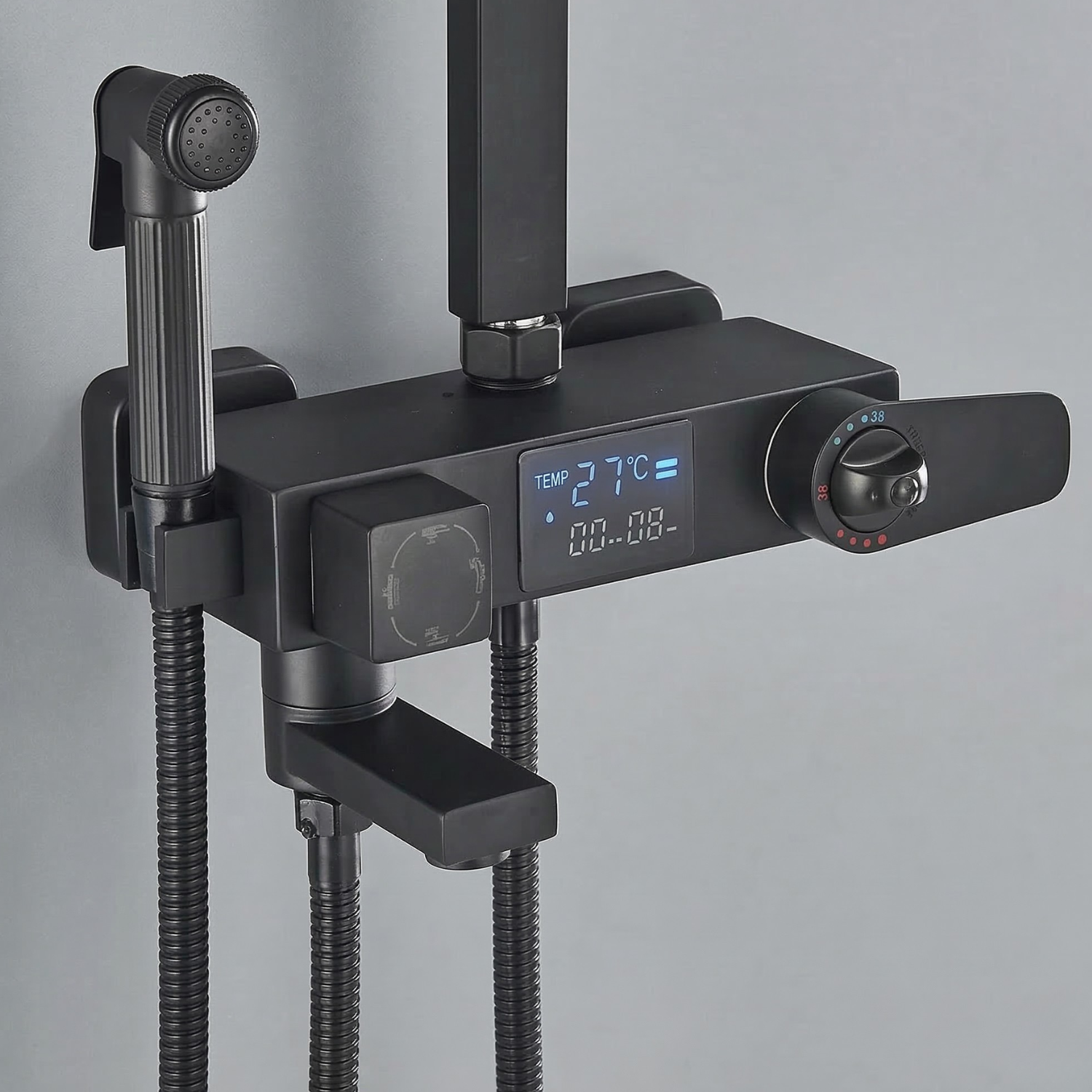 Torne - Digital Display Thermostatic Rainfall Shower System – 4 Way Bathroom Shower Set