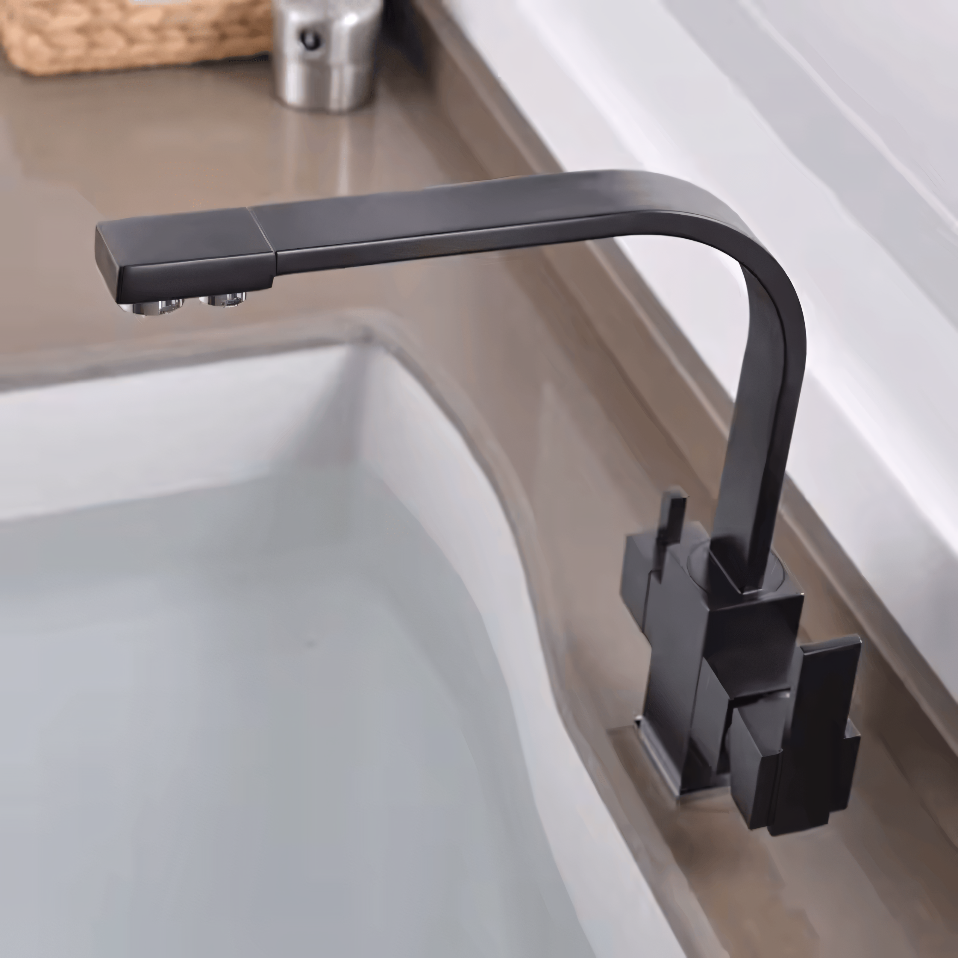 Three-Way Kitchen Faucet with Filter Tap Reverse Osmosis Compatible