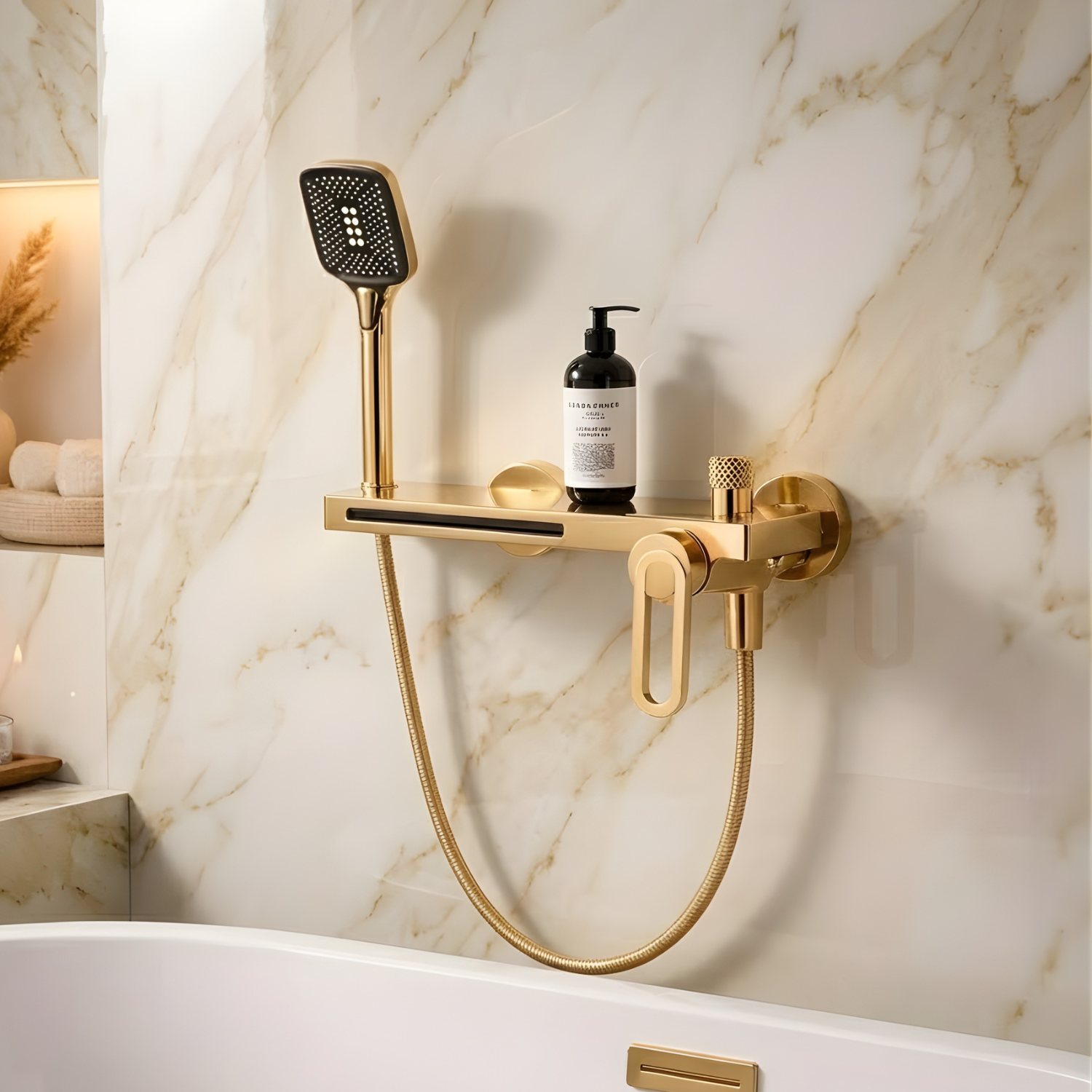 Inari - Wall Mounted Bathtub Shower Faucet Single Handle Spout Mixer Tap