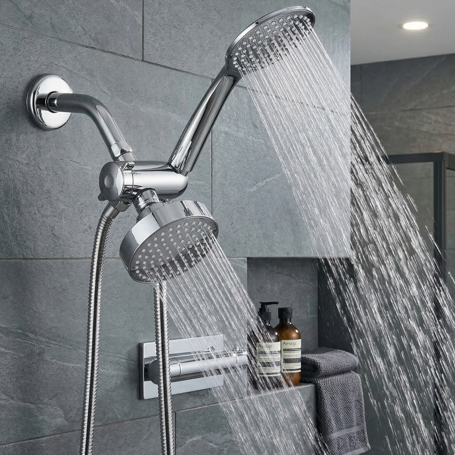 Malaren - Handheld Shower Set With Bracket Three-way Water Distributor