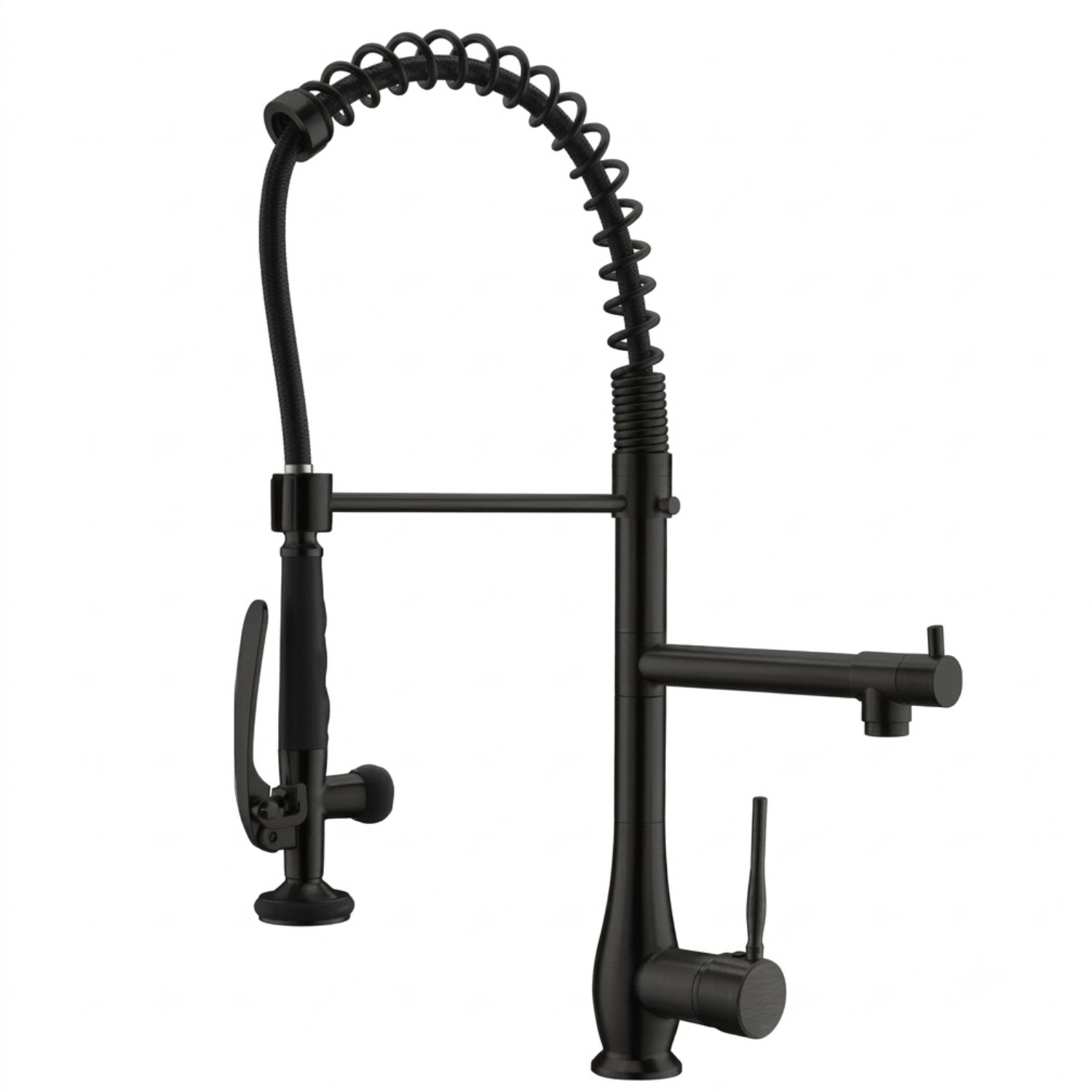 Oulanka - Commercial Single-Handle Kitchen Faucet with Dual-Outlet High-Arc Spring Sink Tap