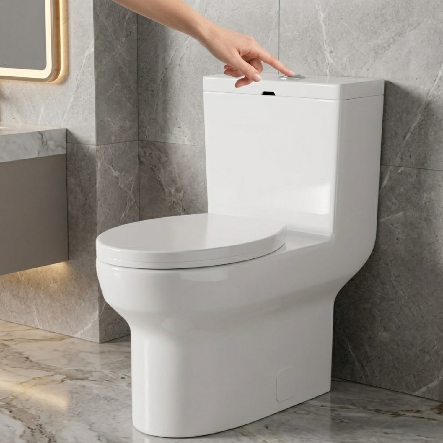 Roros – One-Piece Dual Flush Toilet with Soft-Close Seat & Concealed Tank