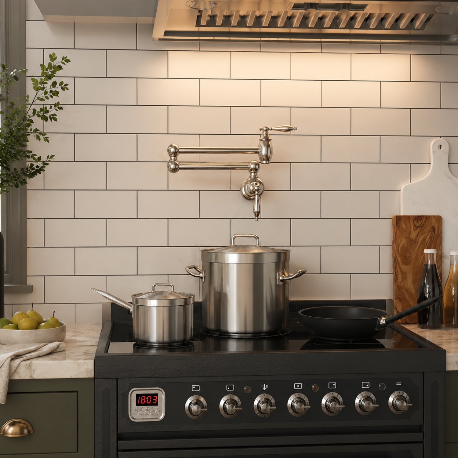 Saimaa - Wall Mount Swing Arm Folding Pot Filler Kitchen Faucet