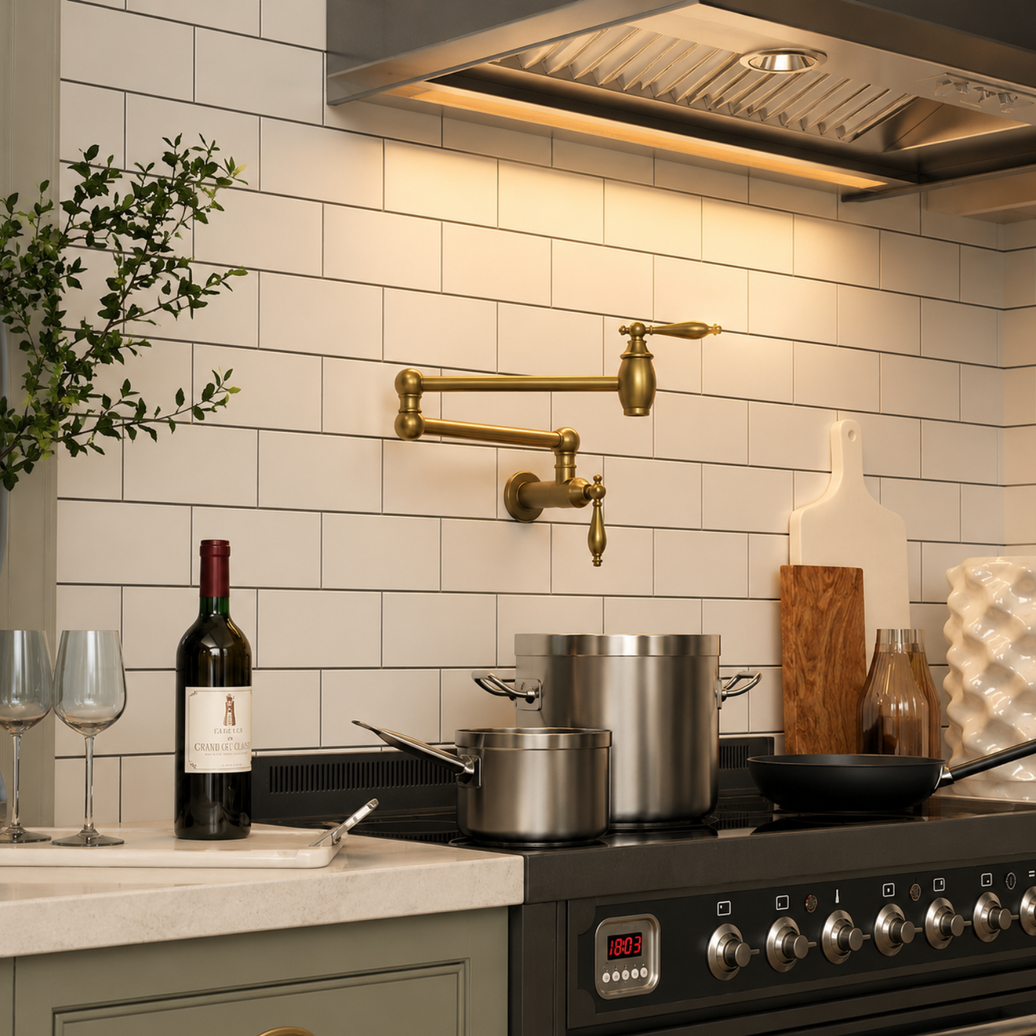Saimaa - Wall Mount Swing Arm Folding Pot Filler Kitchen Faucet