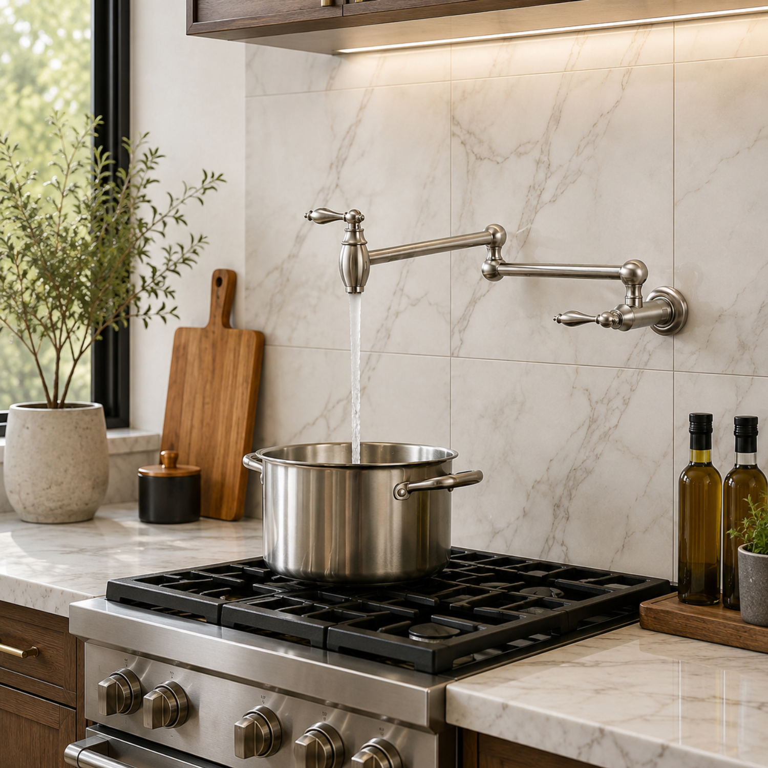 Saimaa - Wall Mount Swing Arm Folding Pot Filler Kitchen Faucet
