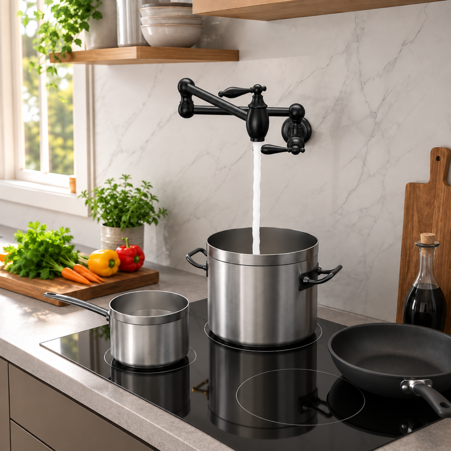 Saimaa - Wall Mount Swing Arm Folding Pot Filler Kitchen Faucet