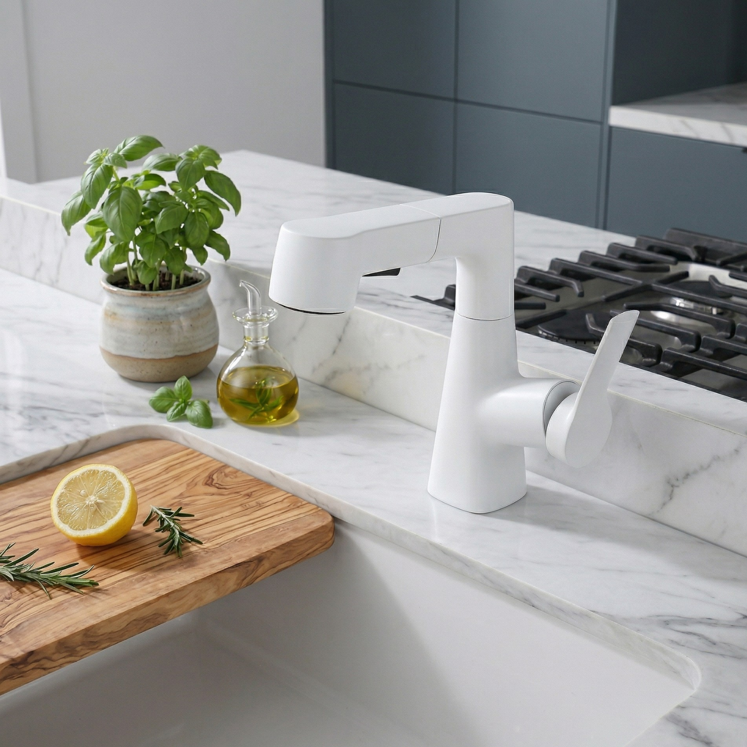 Skagen - Pull Out Lift Faucet 360° Rotatable Stainless Steel Sink Faucet with Pull-Out Sprayer