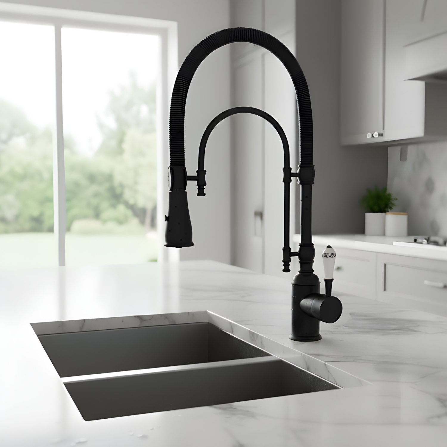 Visby - 360° Pull-Down Kitchen Faucet with Spring Spout Hot & Cold Mixer