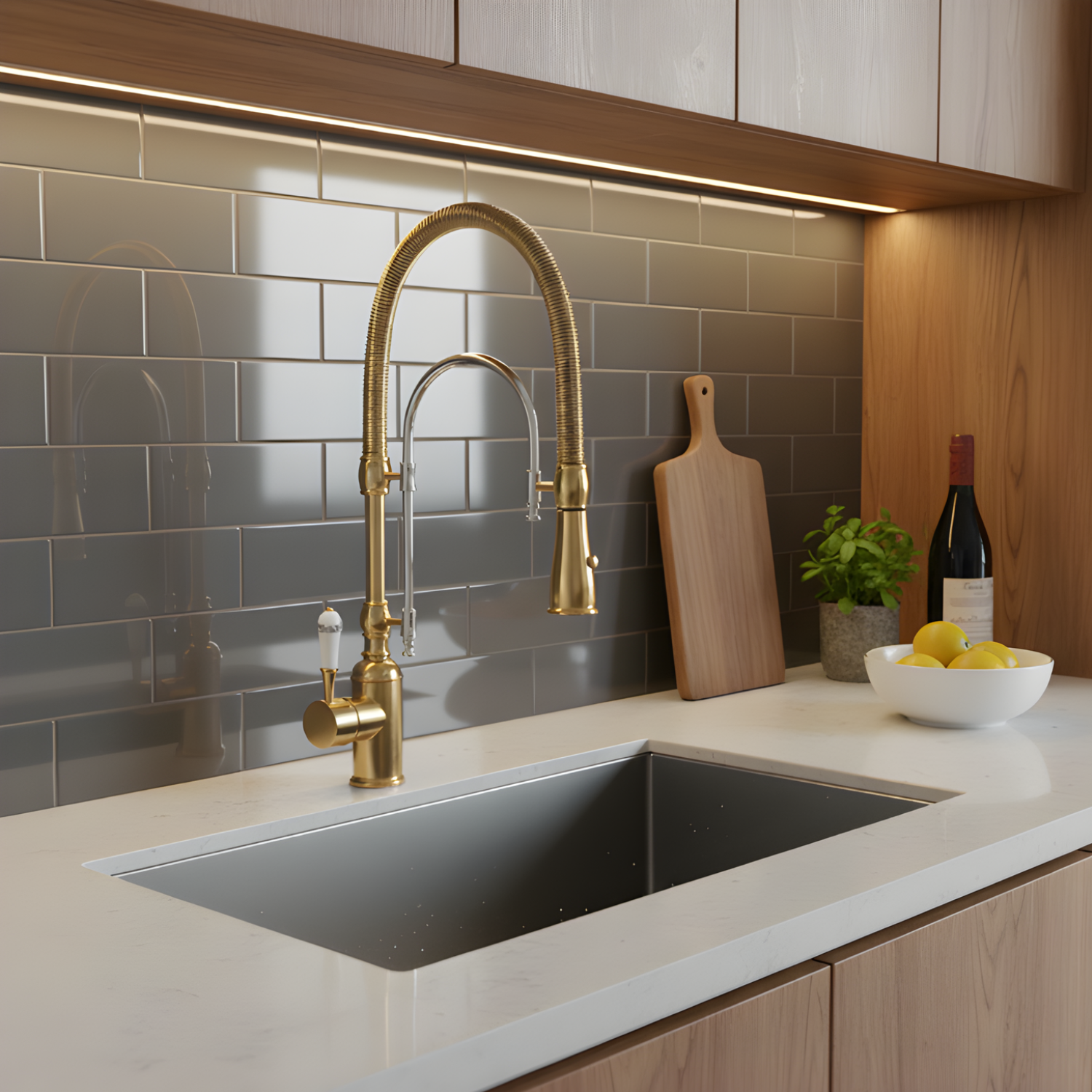 Visby - 360° Pull-Down Kitchen Faucet with Spring Spout Hot & Cold Mixer