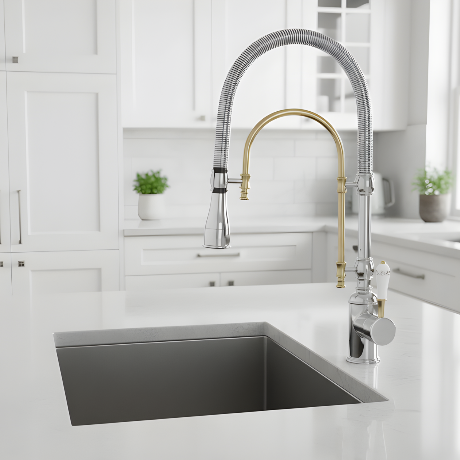 Visby - 360° Pull-Down Kitchen Faucet with Spring Spout Hot & Cold Mixer