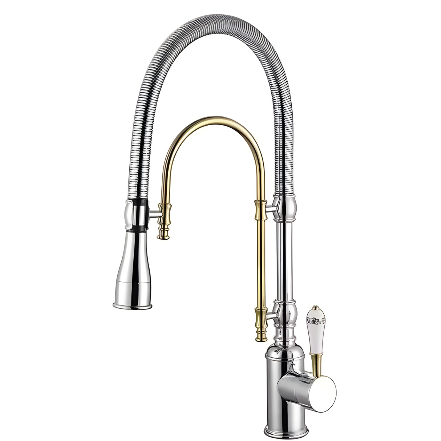 Visby - 360° Pull-Down Kitchen Faucet with Spring Spout Hot & Cold Mixer