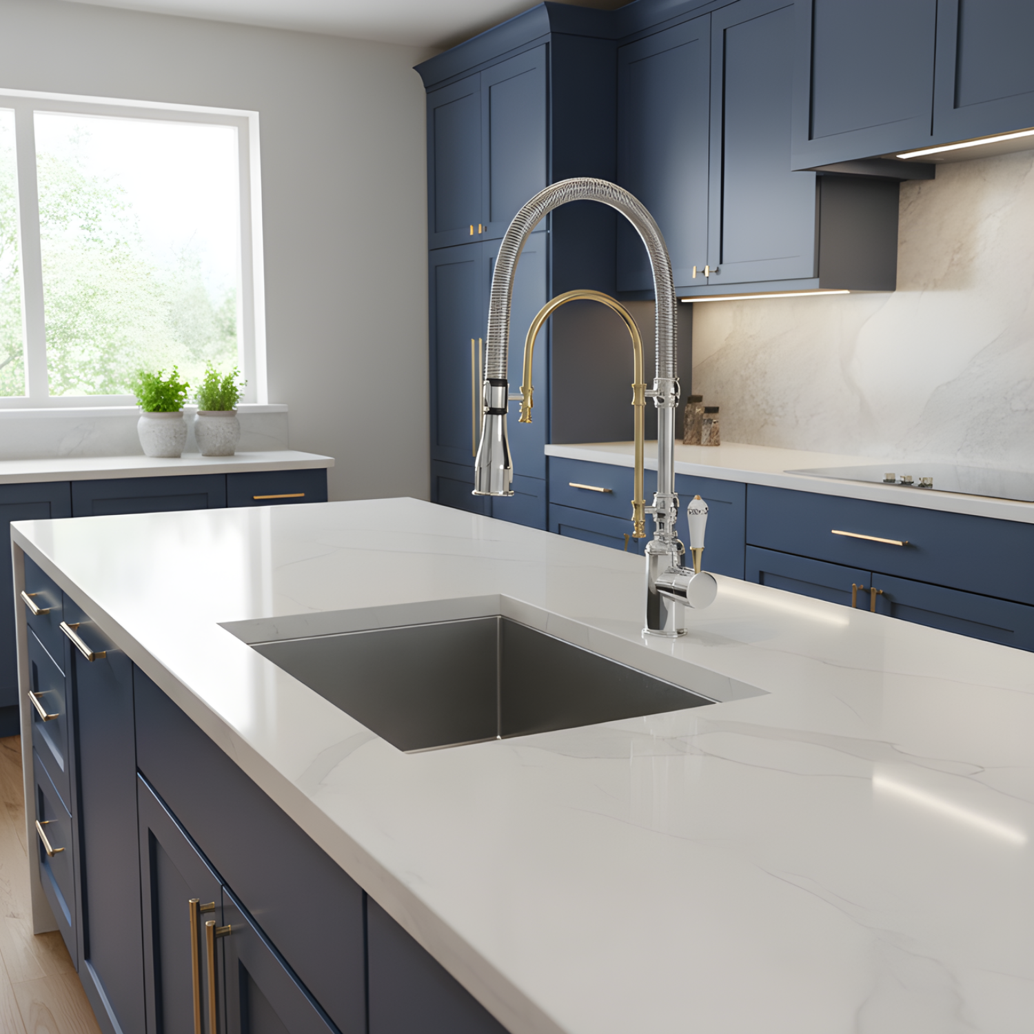 Visby - 360° Pull-Down Kitchen Faucet with Spring Spout Hot & Cold Mixer