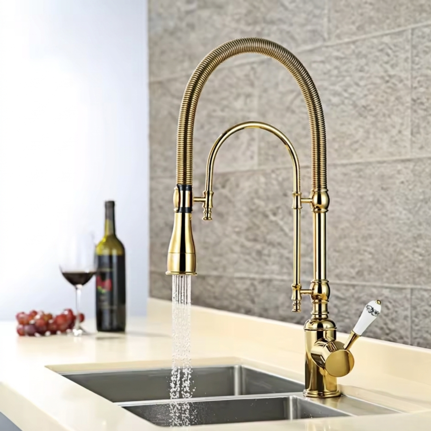 Visby - 360° Pull-Down Kitchen Faucet with Spring Spout Hot & Cold Mixer