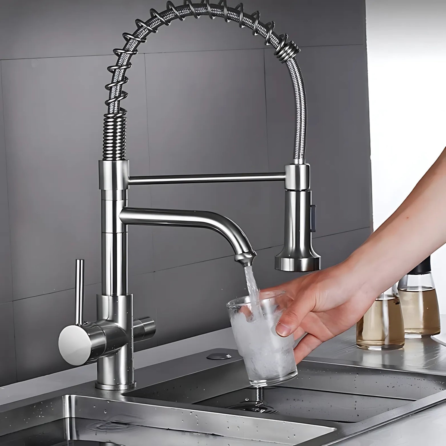 Harlingen - Three-Way Kitchen Faucet with Filter Tap Reverse Osmosis Compatible and Pull-Down Spout