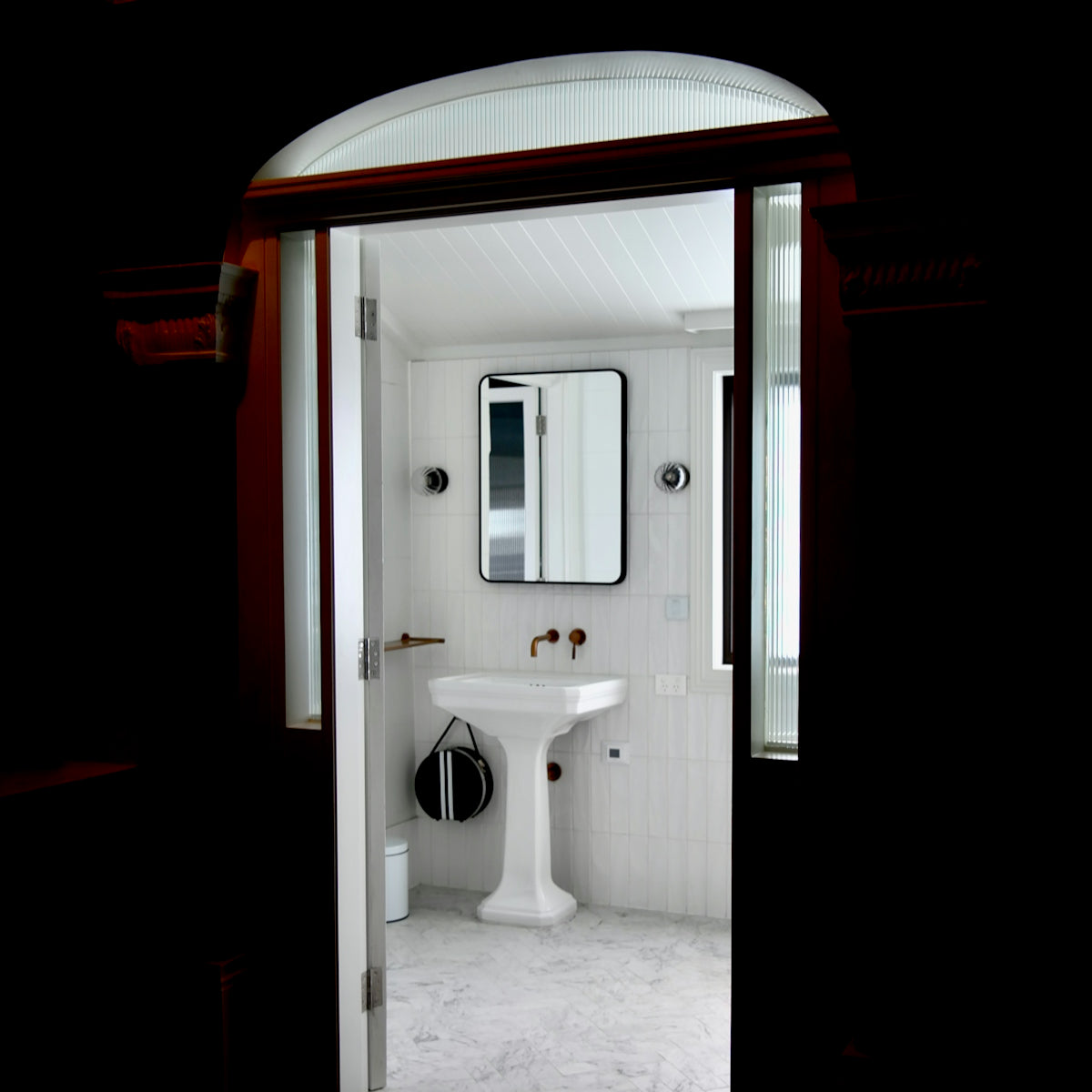 a sink in a bathroom