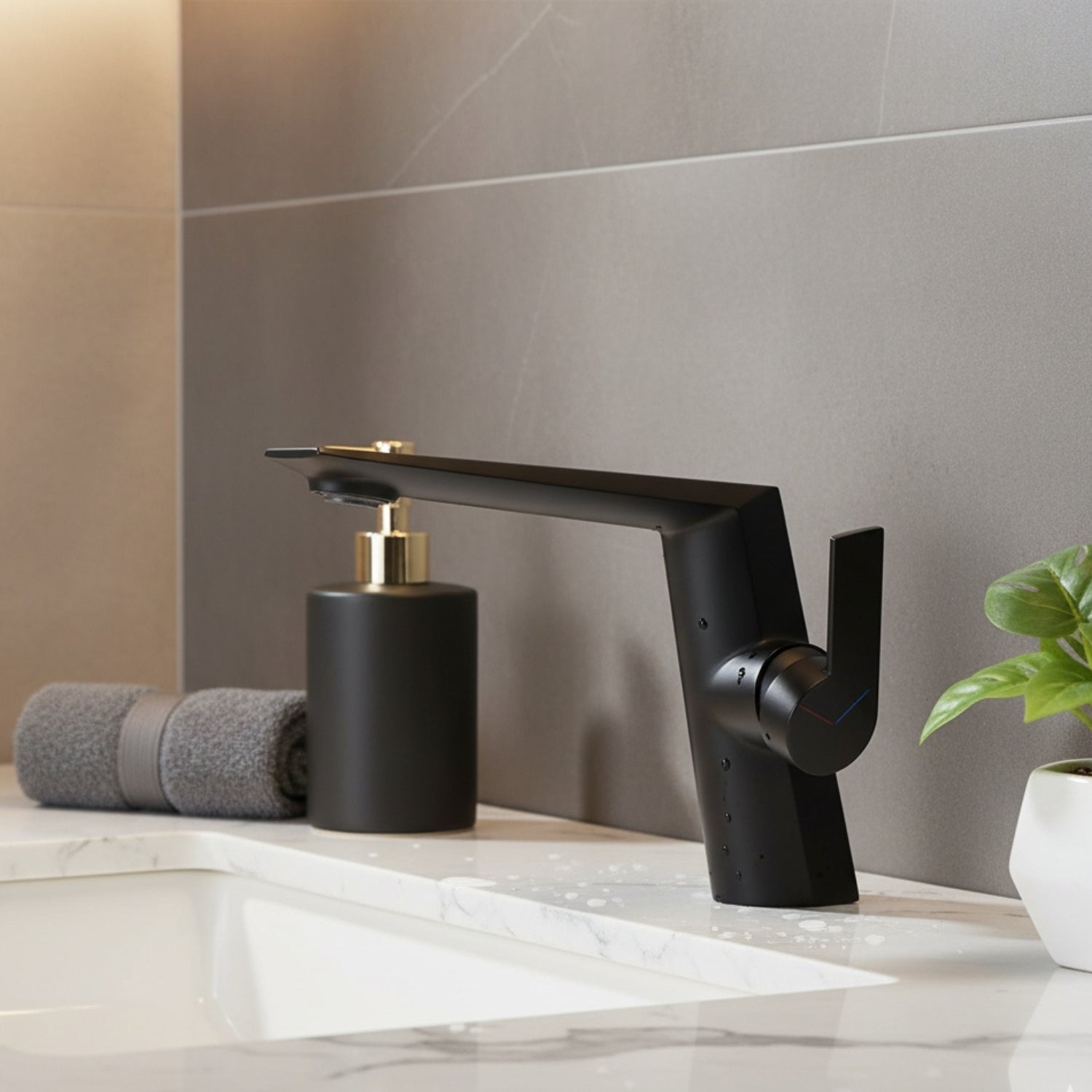 Halsa - Nordic Minimalist Single Handle Hot & Cold Mixer Bathroom Sink Tap