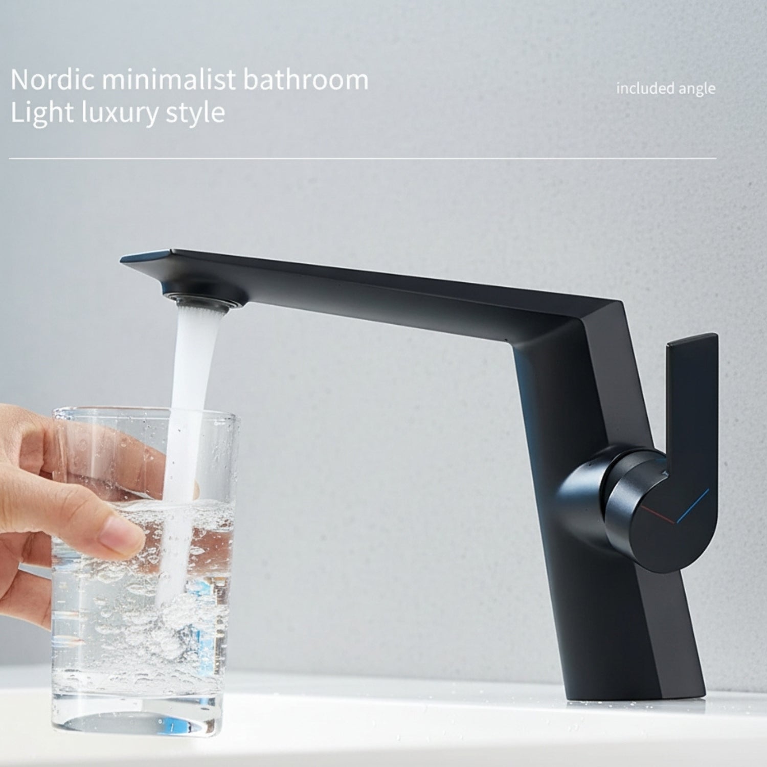 Halsa - Nordic Minimalist Single Handle Hot & Cold Mixer Bathroom Sink Tap