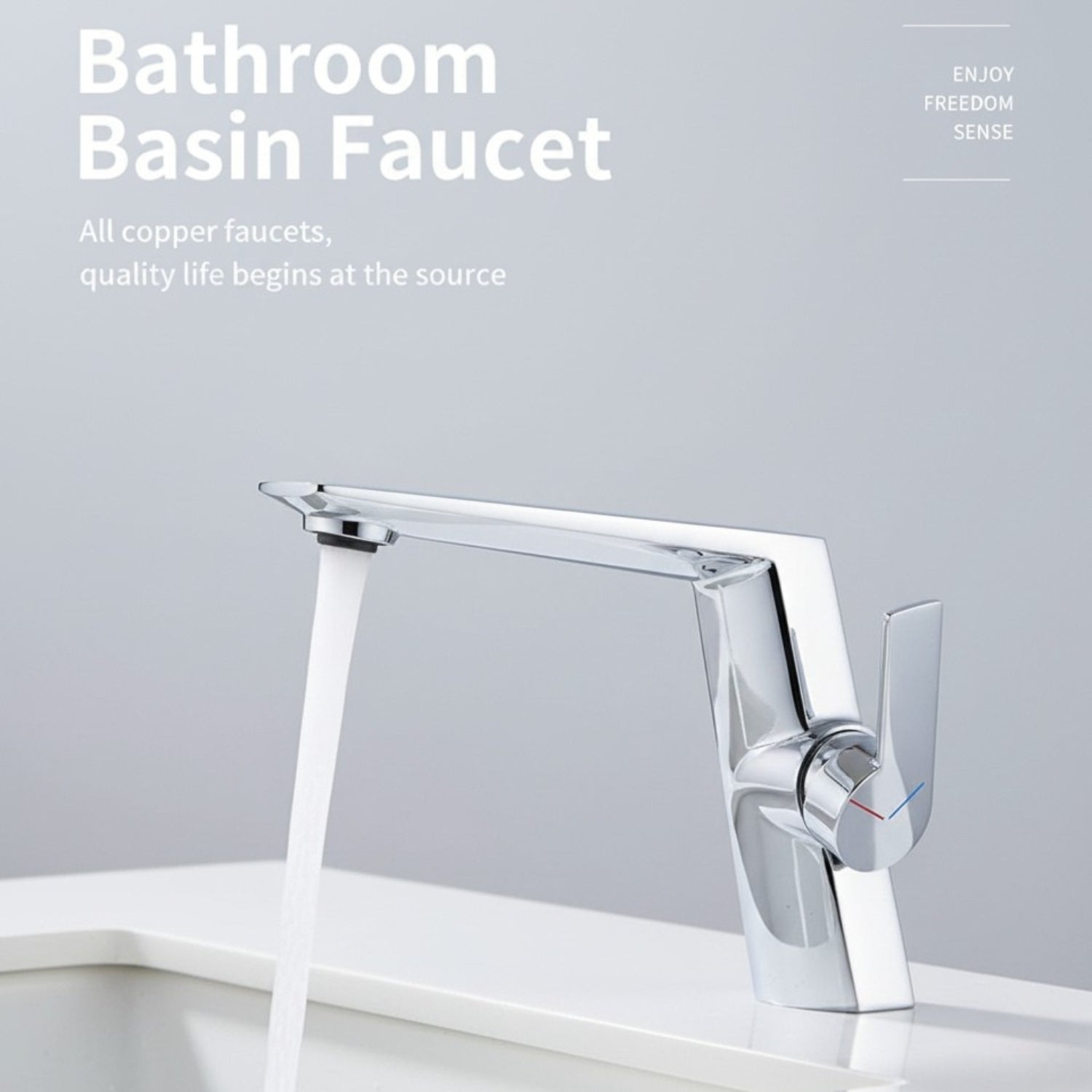 Halsa - Nordic Minimalist Single Handle Hot & Cold Mixer Bathroom Sink Tap