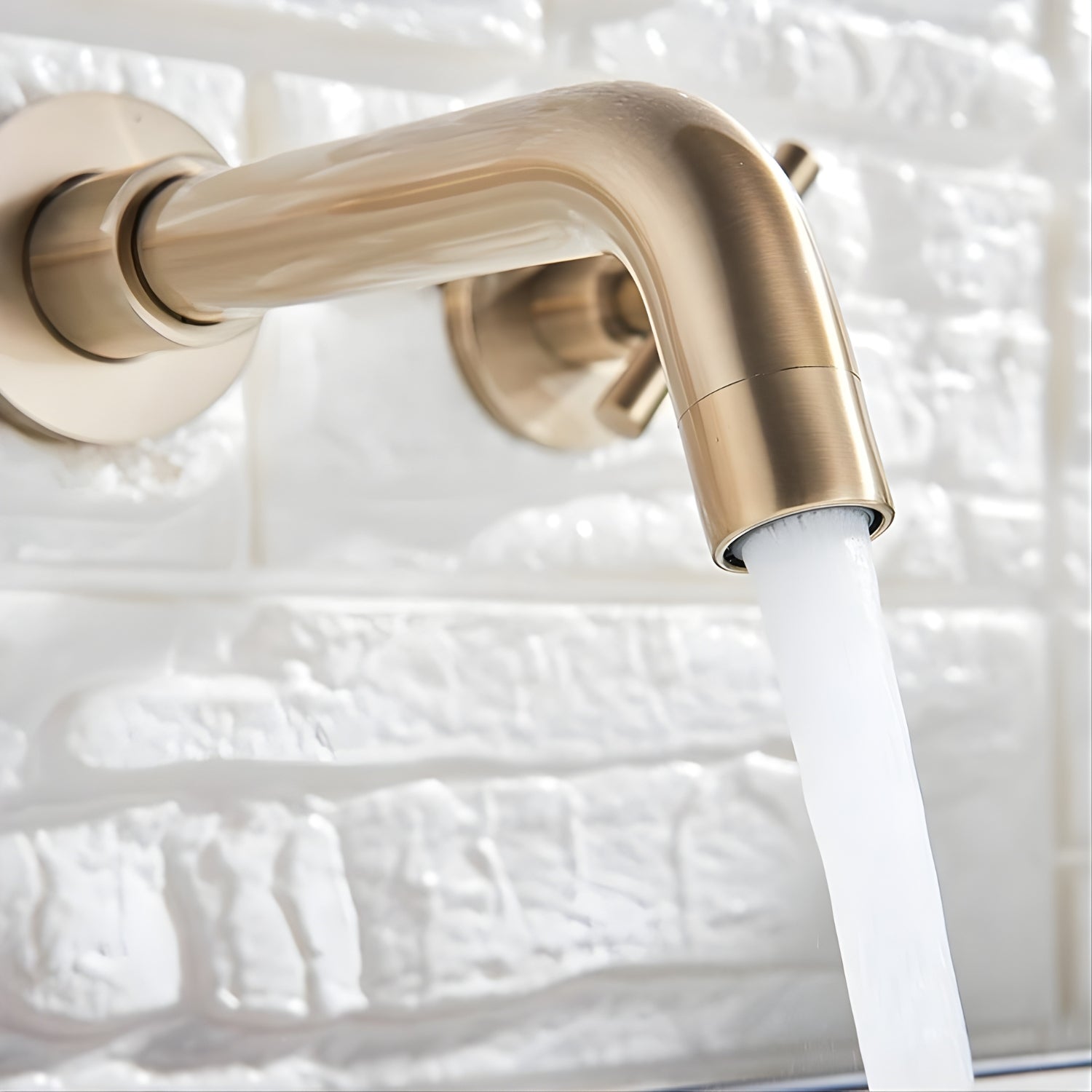 Lovasen - Wall Mounted Double Handle Hot & Cold Rotatable Faucet for Bathroom Sink