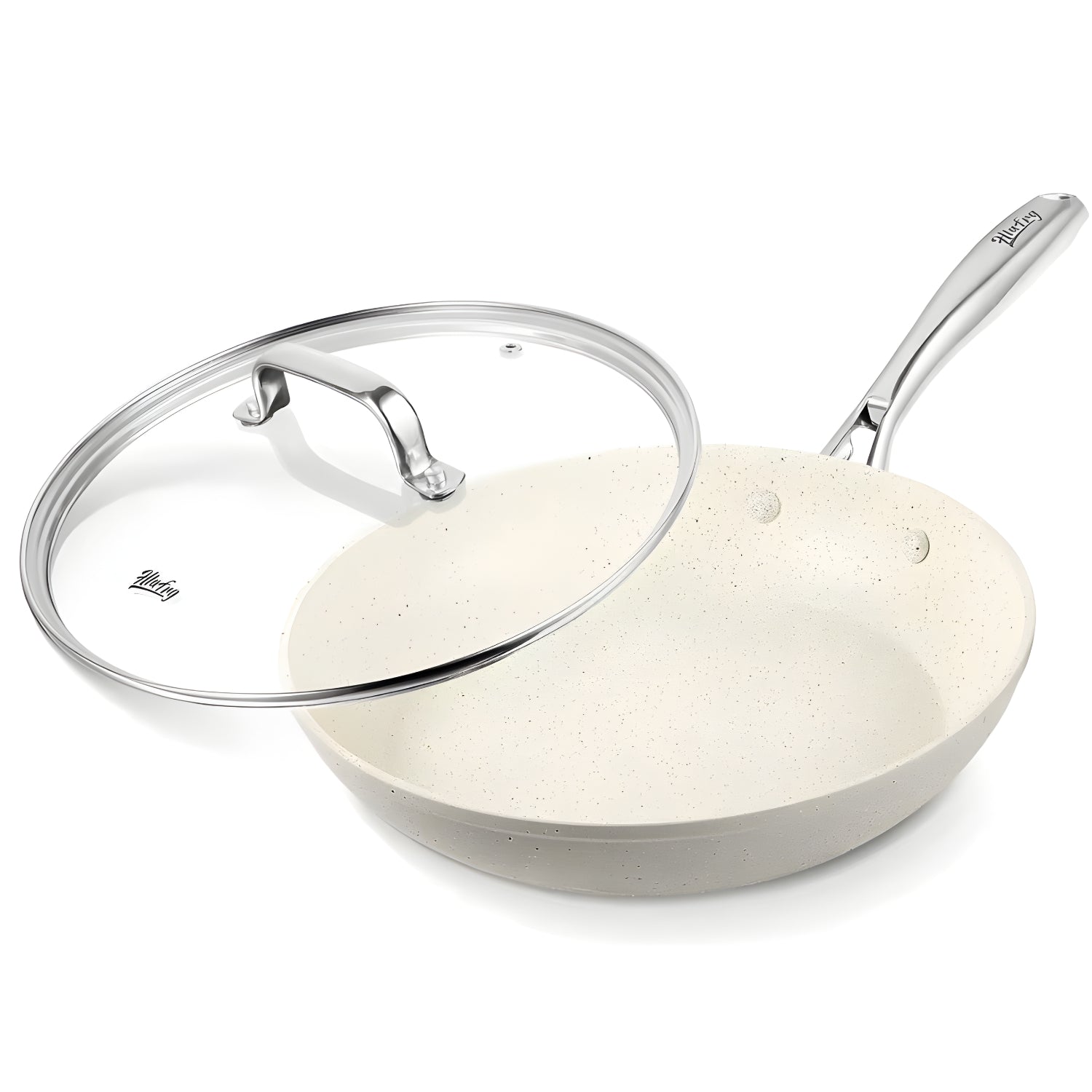 Voke - 8" Marble Stone Nonstick Frying Pan with Lid