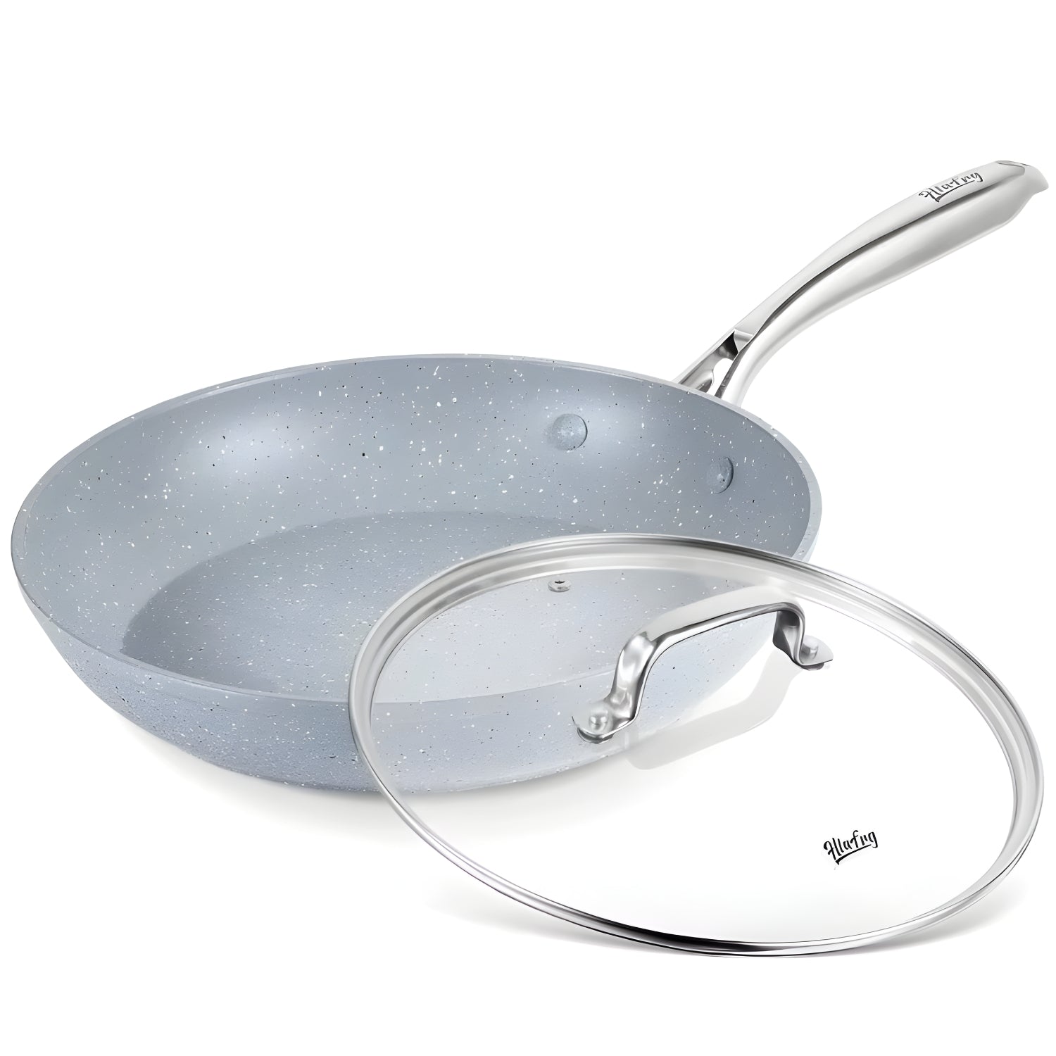 Voke - 8" Marble Stone Nonstick Frying Pan with Lid