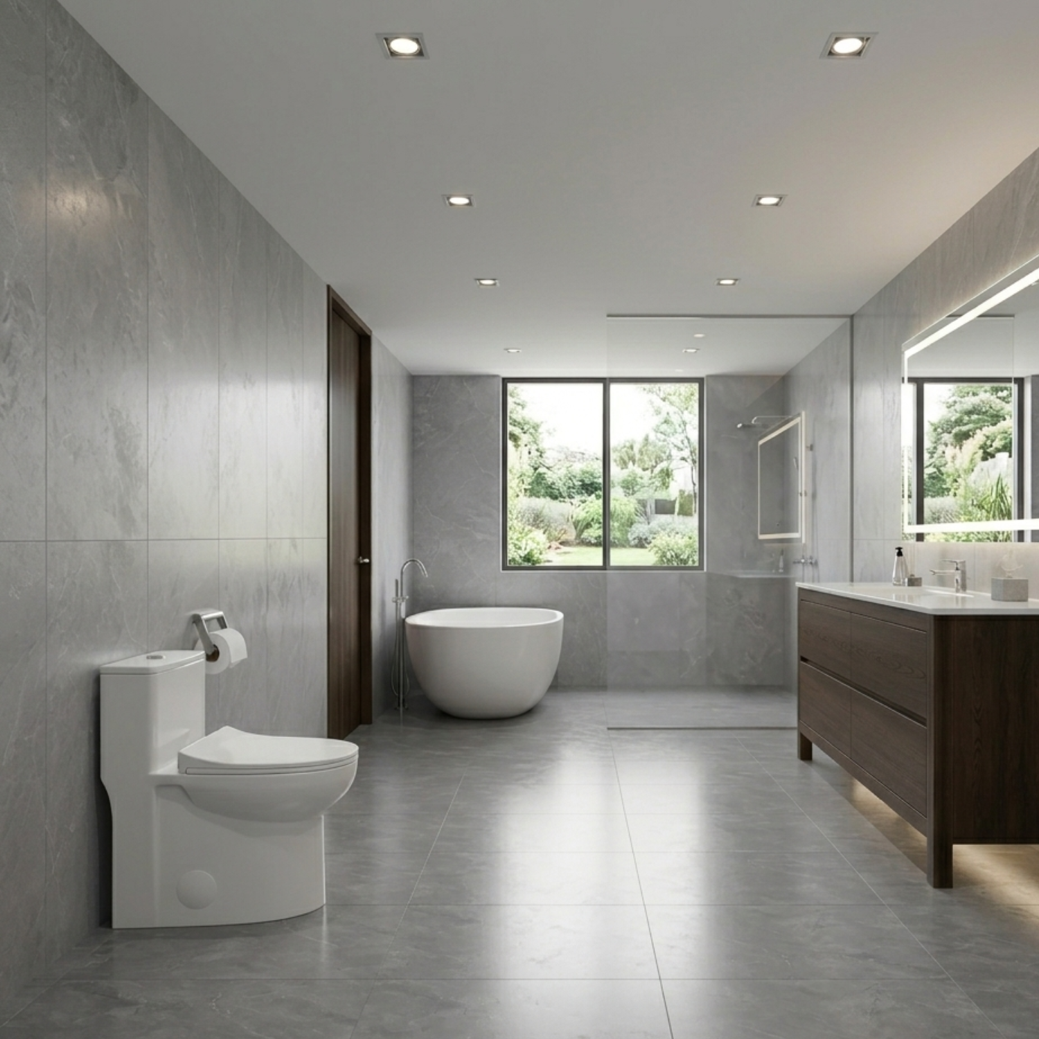 Alesund - Ceramic One-Piece S-Trap Dual-Flush Elongated Toilet Bowl with Modern Design