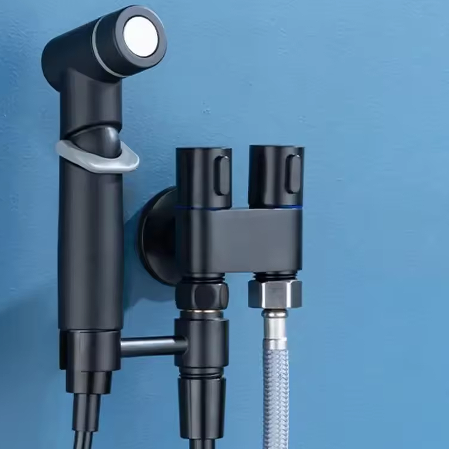 Aarhus - Hygienic Shower Bidet Sprayer – Double Outlet Angle Valve Bathroom Toilet Bidet Set