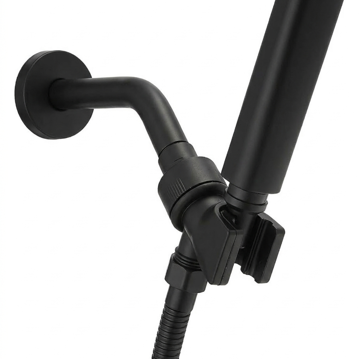 Dalalven - Matte Black Brass Valve Single Handle Faucet with Single Function Shower Bath Shower Mixer Set