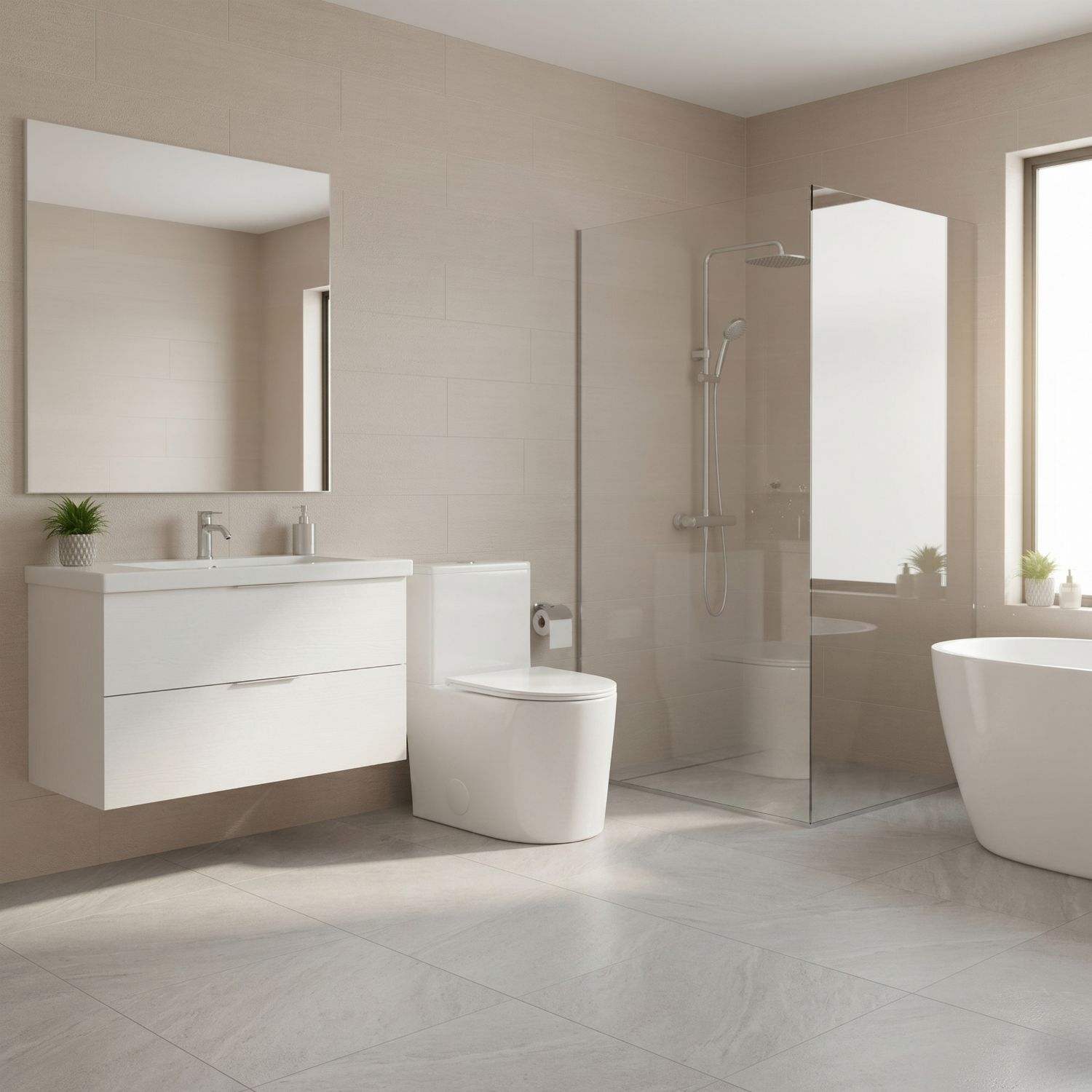 Esbjerg - One Piece Elongated Elongated Ceramic Bowl with Soft-Close Seat & Concealed Tank
