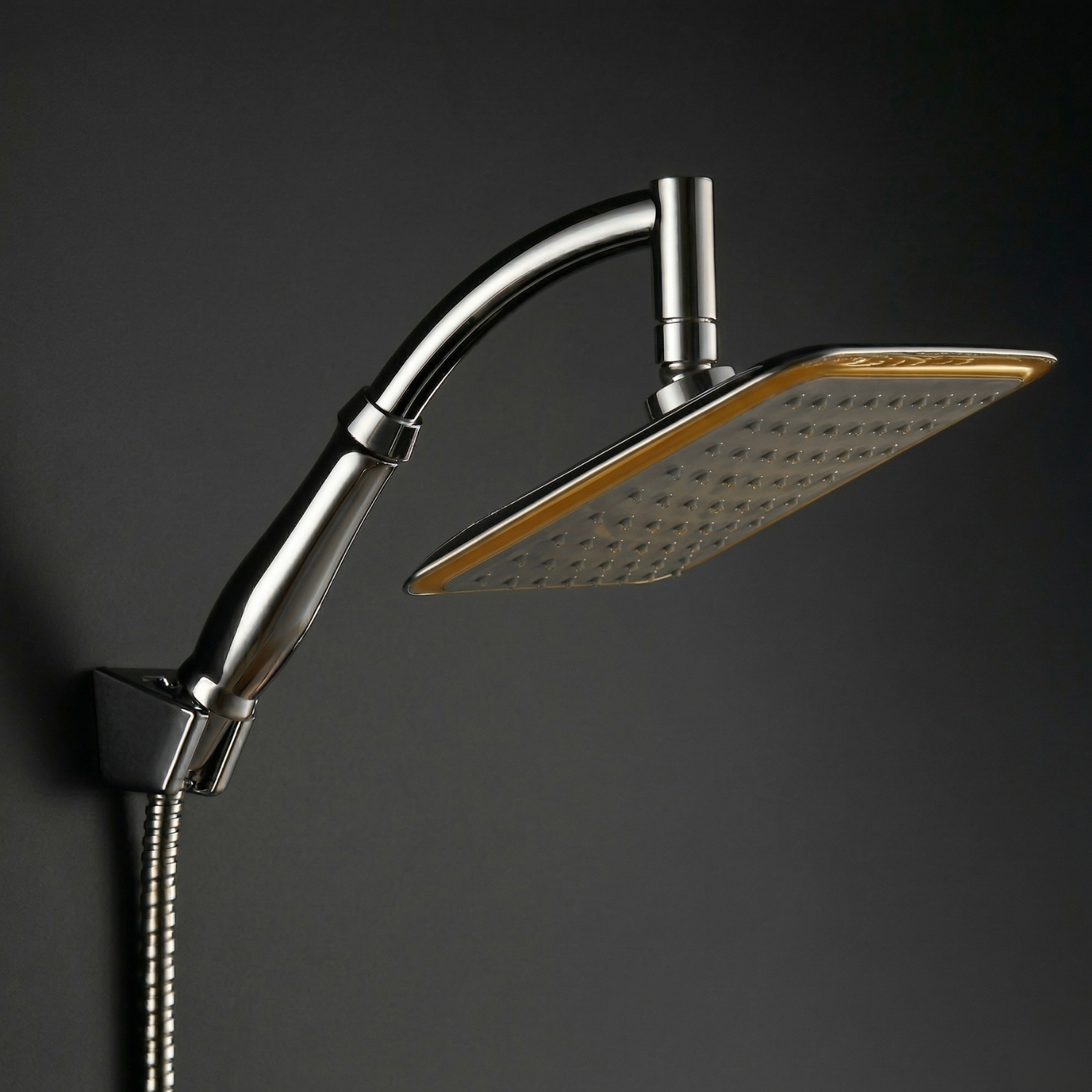 Falun - 9-Inch 360° Rotating Rainfall Shower Head Set with Handheld, Extension Arm, Chrome ABS (Water Saving)