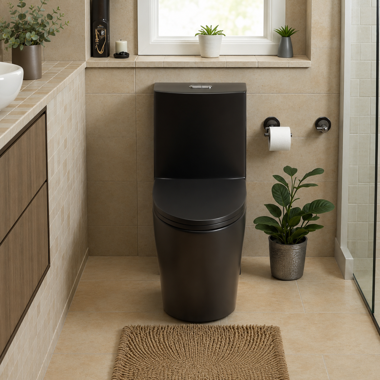 Tromso - Black Matte One-Piece with Dual Flush & Soft-Close Seat