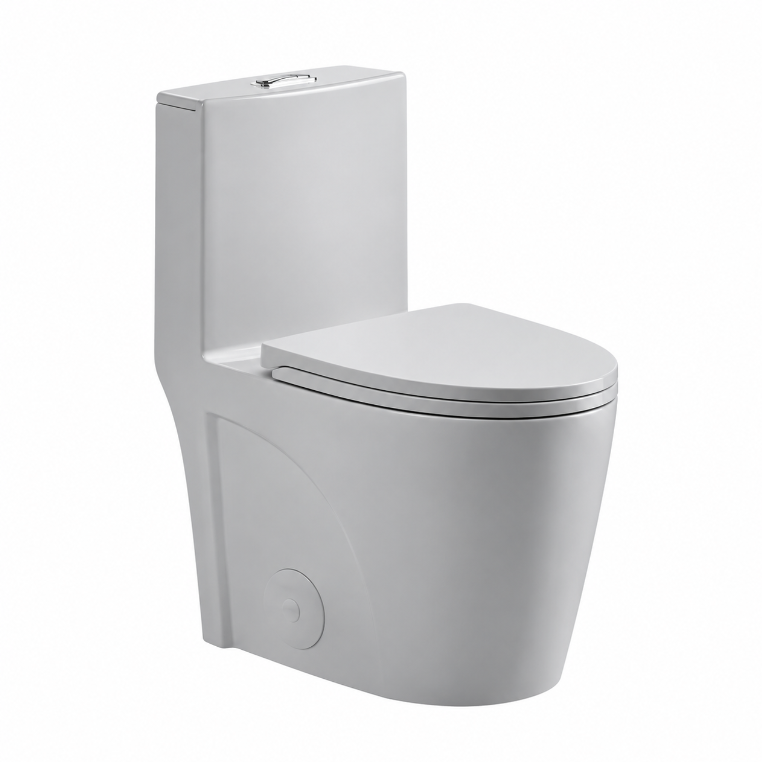 Femunden - Light Gray Modern One-Piece Toilet with Dual Flush & Soft-Close Seat