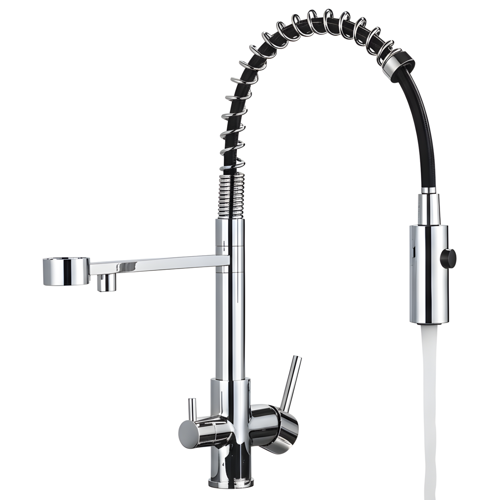 Husavik - Three-Way Kitchen Faucet with Filter Tap Reverse Osmosis Compatible and Pull-Down Spout