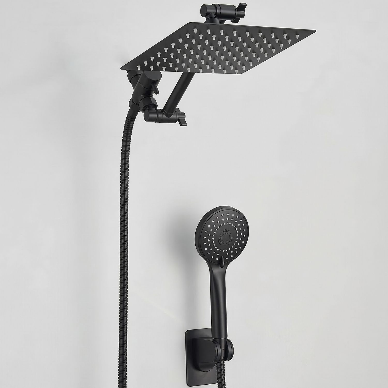 Halti - Shower Head Combo 8-12 Inch High Pressure Rain Shower Head with Adjustable Extension Arm With 3-way Handheld Shower Spray
