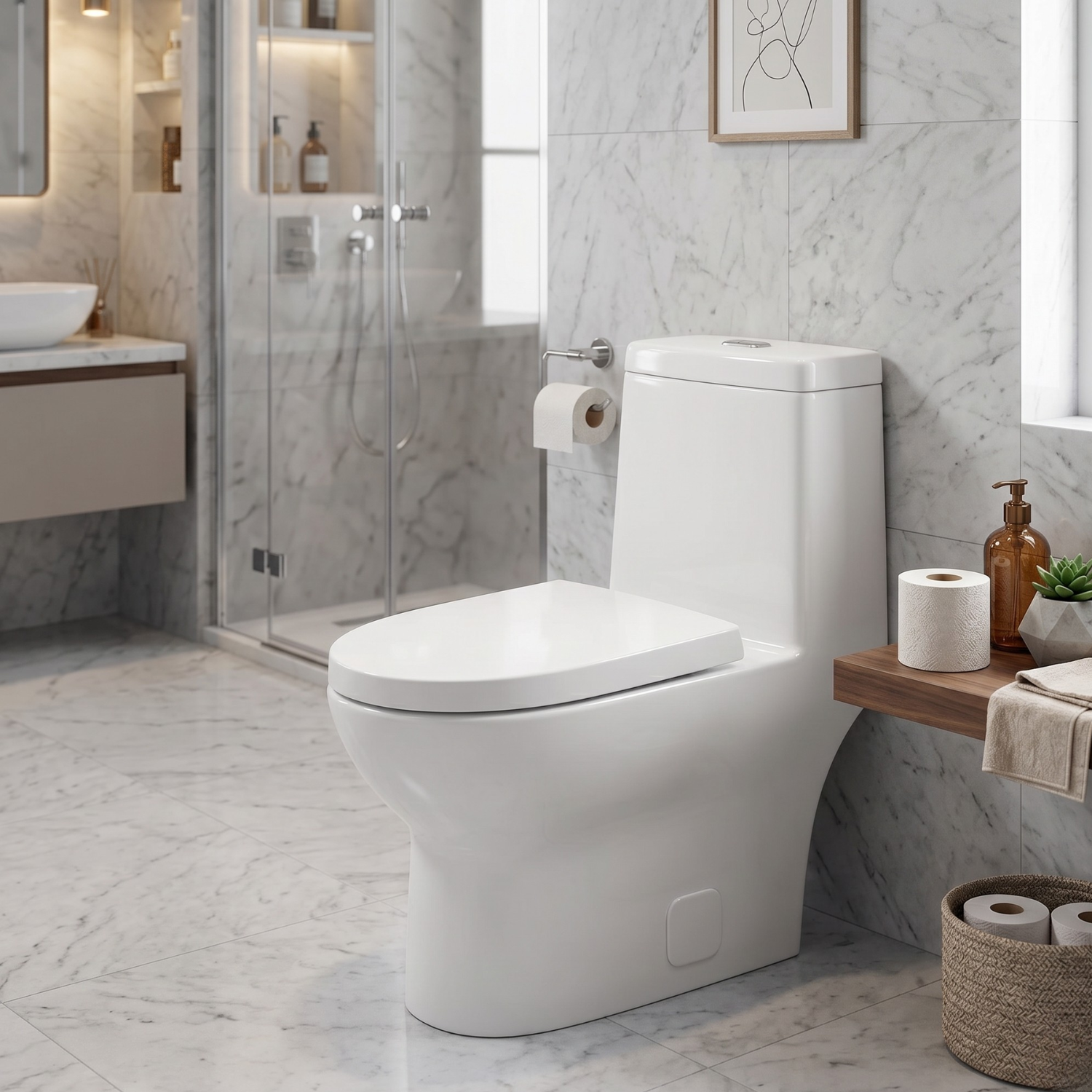 Alta - One-Piece Dual Washdown S-Trap Siphon Flushing  Floor Mounted Elongated